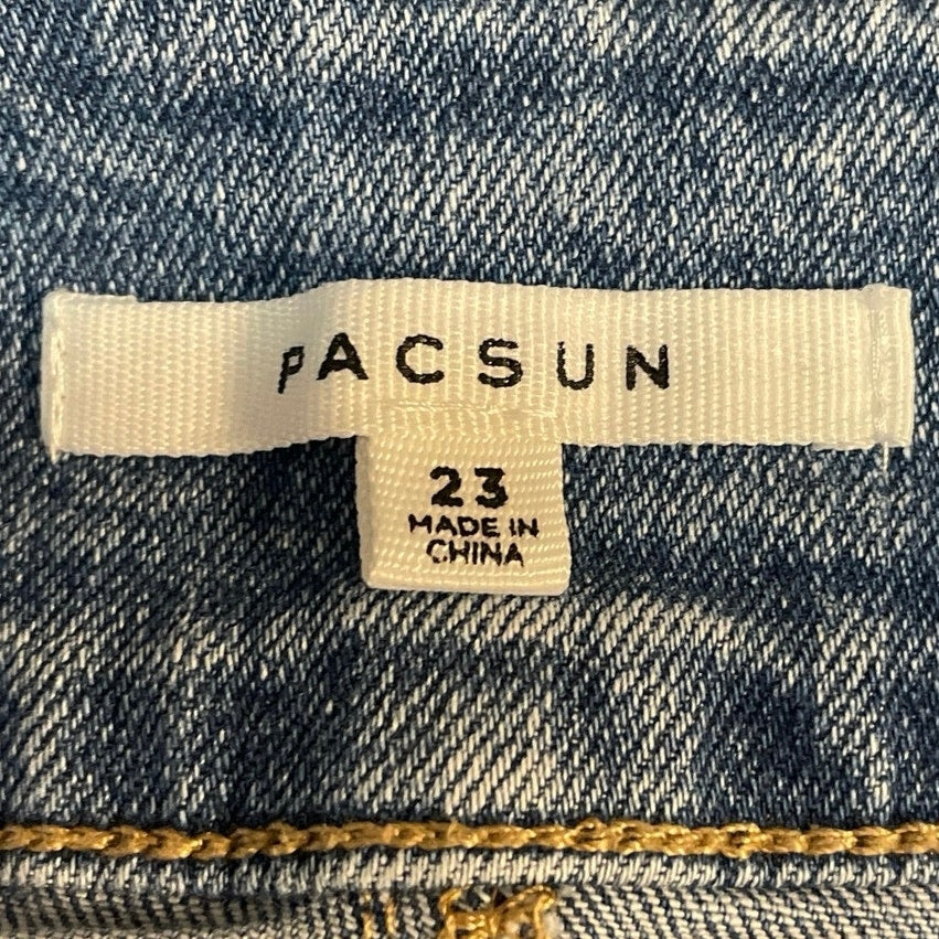 Pacsun Women's Blue Medium Wash High Waisted Pencil Mini Denim Jean Skirt 23 - Image 5