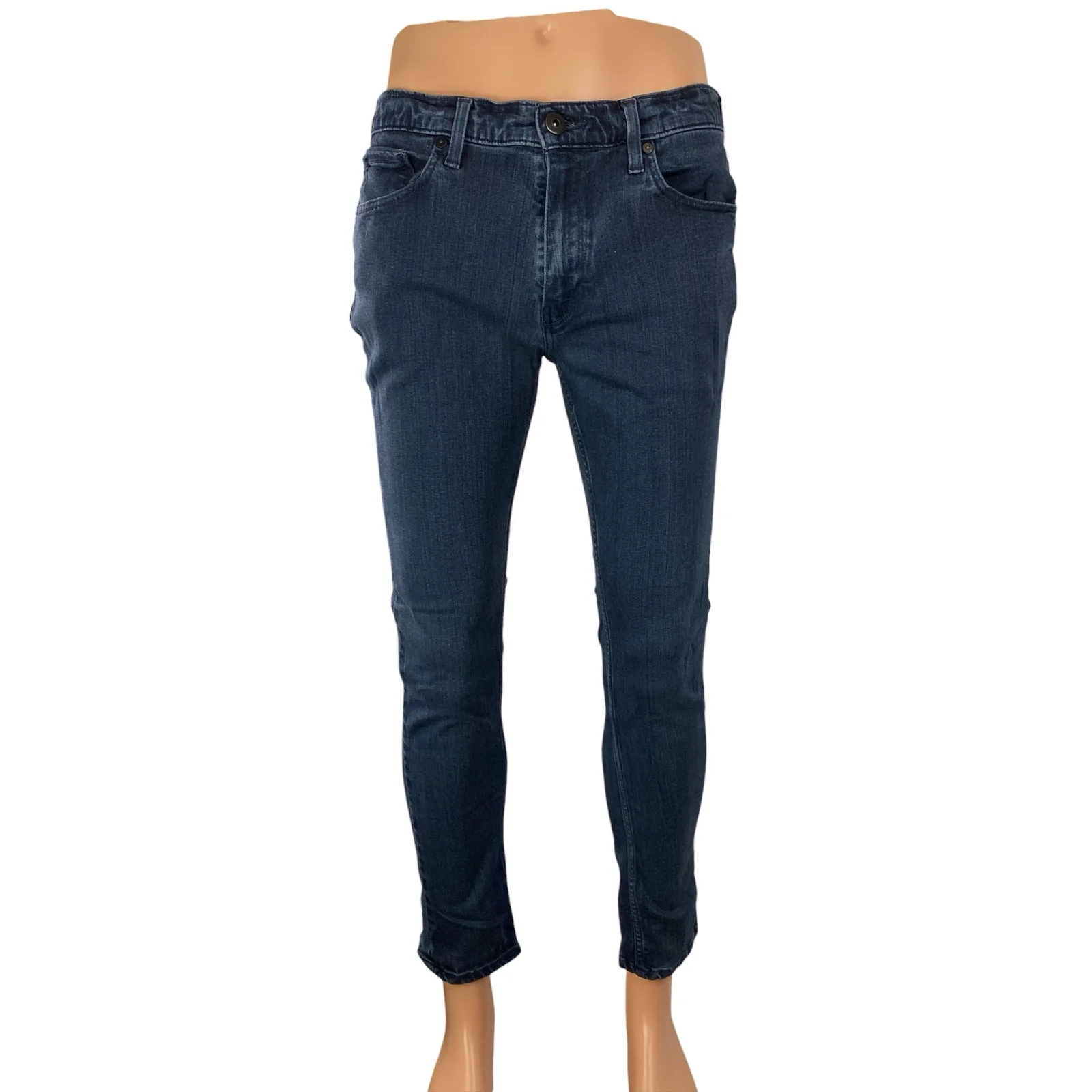 Paige Federal Men's Blue Dark Wash  High Rise Skinny Denim Jeans Pants Size 33