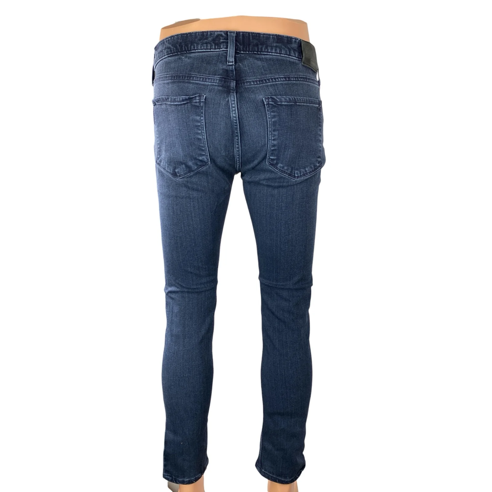 Paige Federal Men's Blue Dark Wash  High Rise Skinny Denim Jeans Pants Size 33 - Image 2
