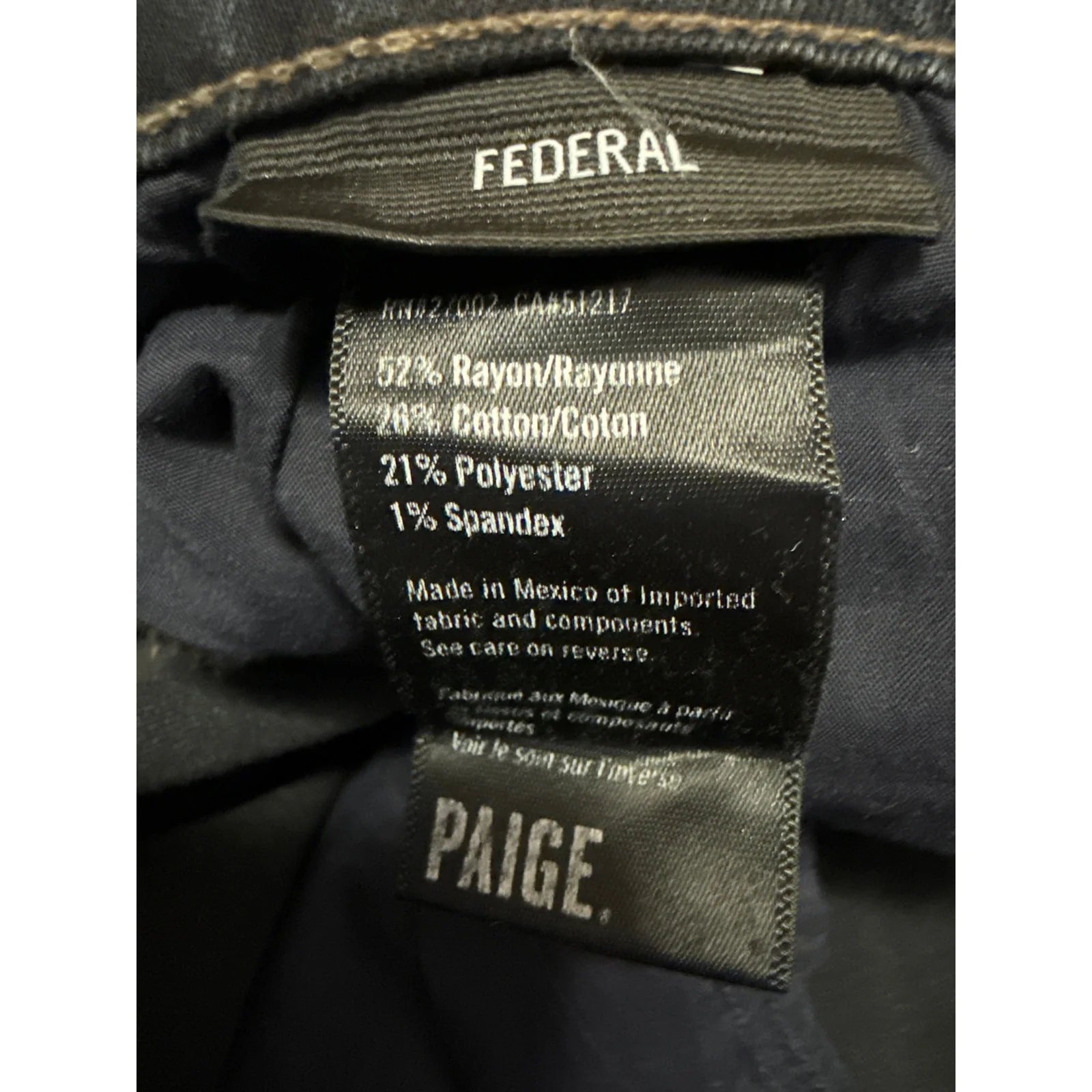 Paige Federal Men's Blue Mid Rise Skinny Straight Slim Fit Denim Jeans Pants 30 - Image 5