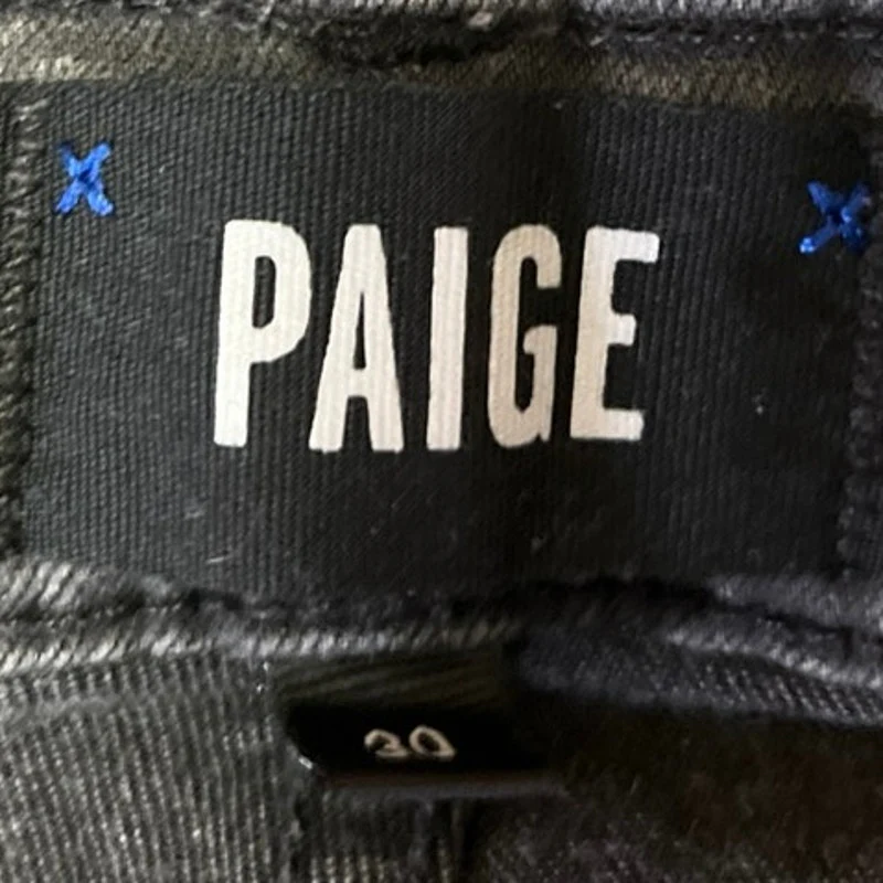 Paige Federal Women's Black Washed Mid Rise Flare Bootcut Denim Jeans Size 30 - Image 4