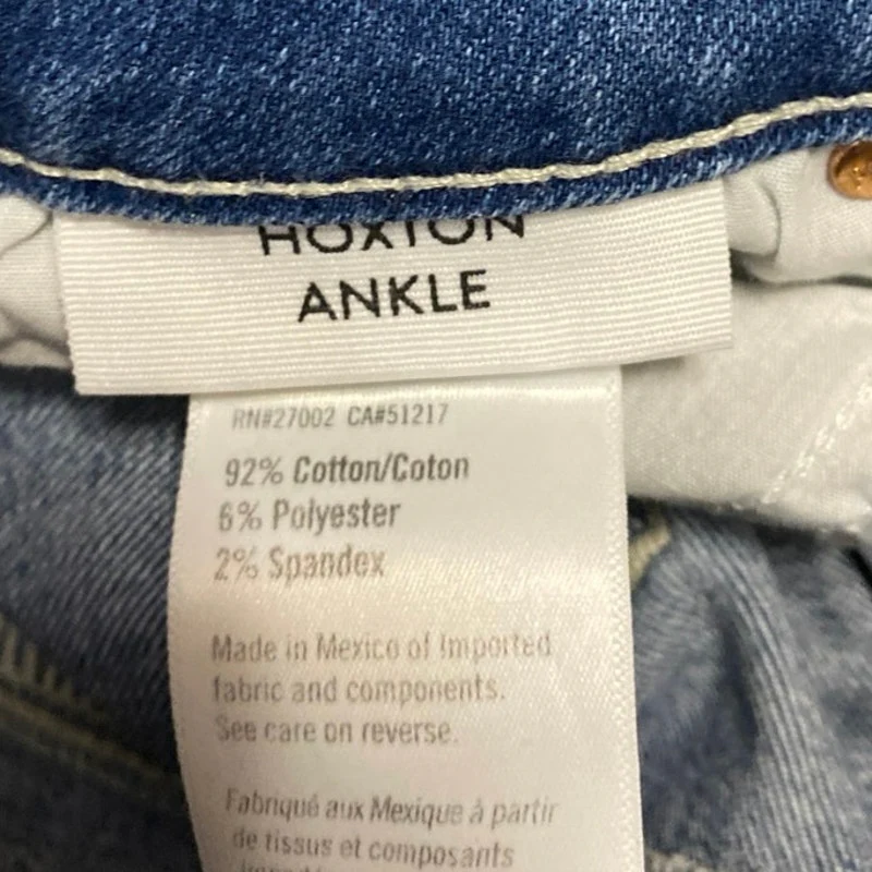 Paige Hoxton Blue High Waist Distressed Frayed Raw Hem Skinny Denim Jeans Sz 28 - Image 5