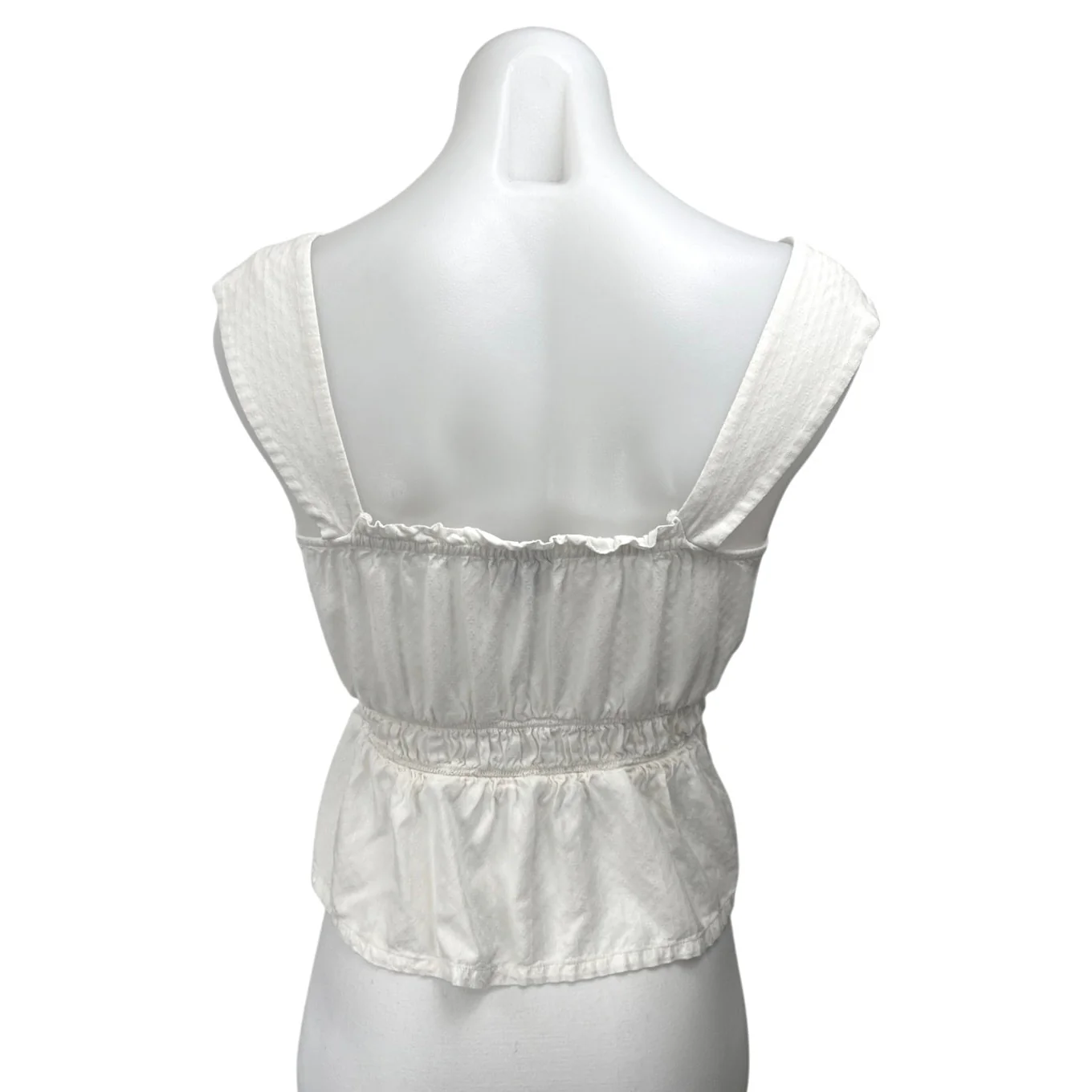 Paige Laureth White Sleeveless Cami Camisole Peplum Crop Blouse Tank Top Size S - Image 2