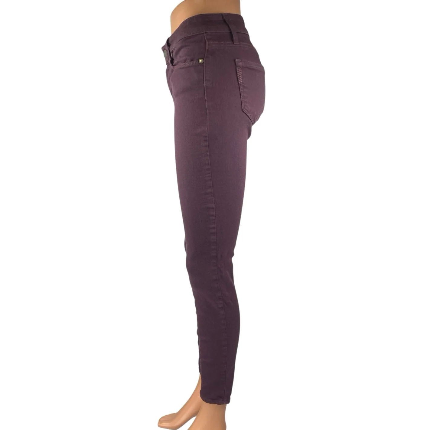 Paige Verdugo Ankle Women's Purple Low Rise Skinny Trousers Denim Jeans Size 25 - Image 2