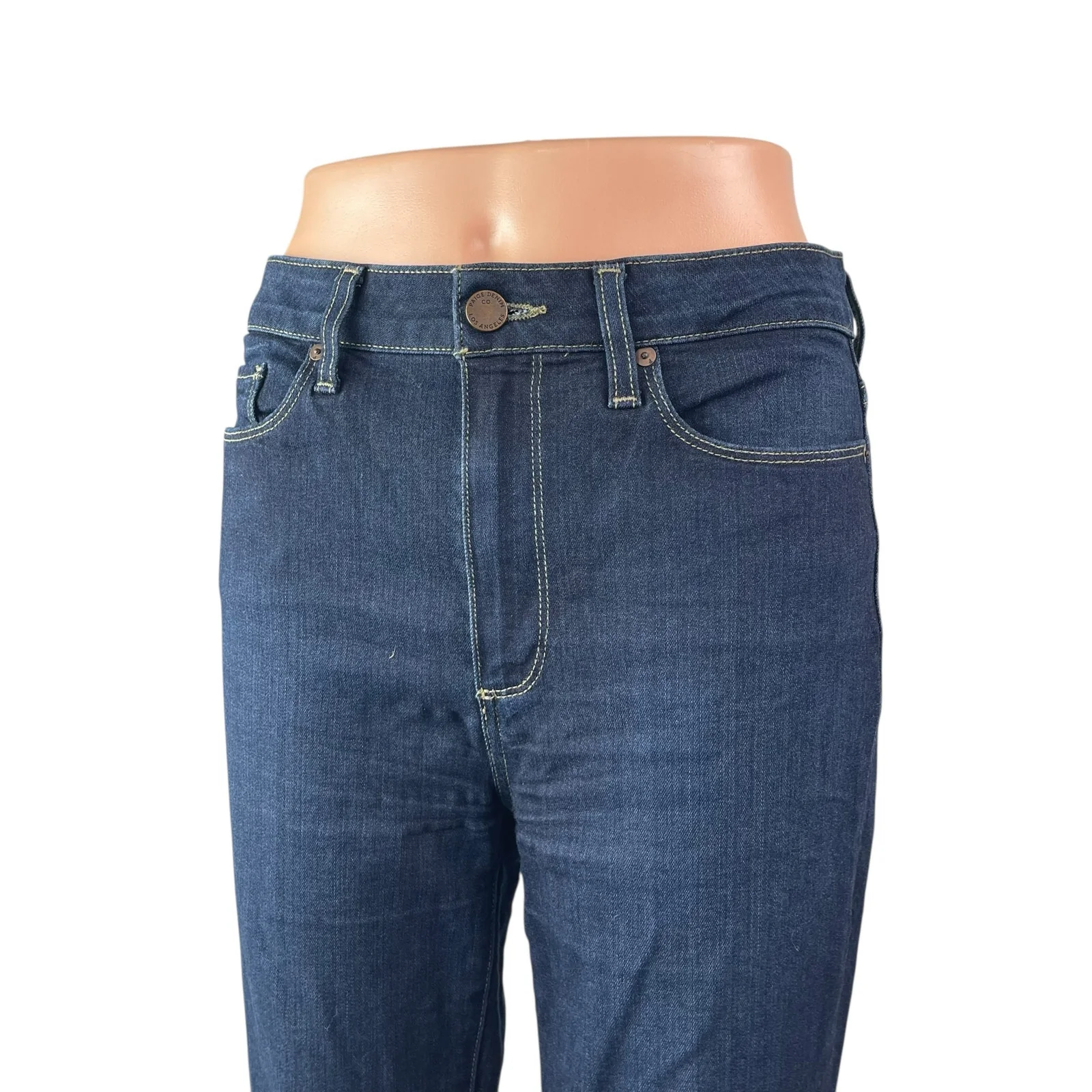 Paige Women's Blue Dark Wash High waisted Slim Fit Skinny Denim Jeans Pants 30 - Image 2