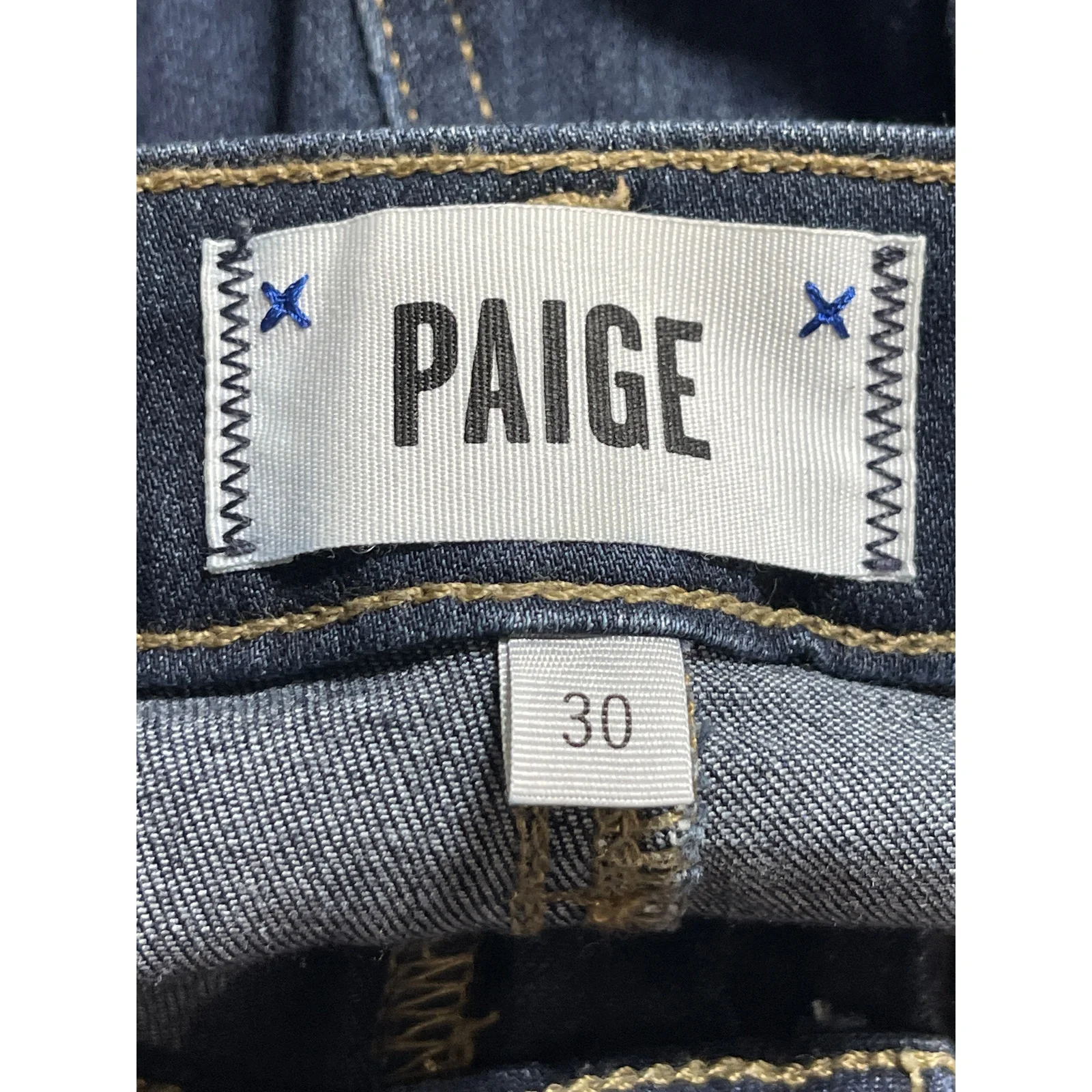 Paige Women's Blue Dark Wash High waisted Slim Fit Skinny Denim Jeans Pants 30 - Image 4