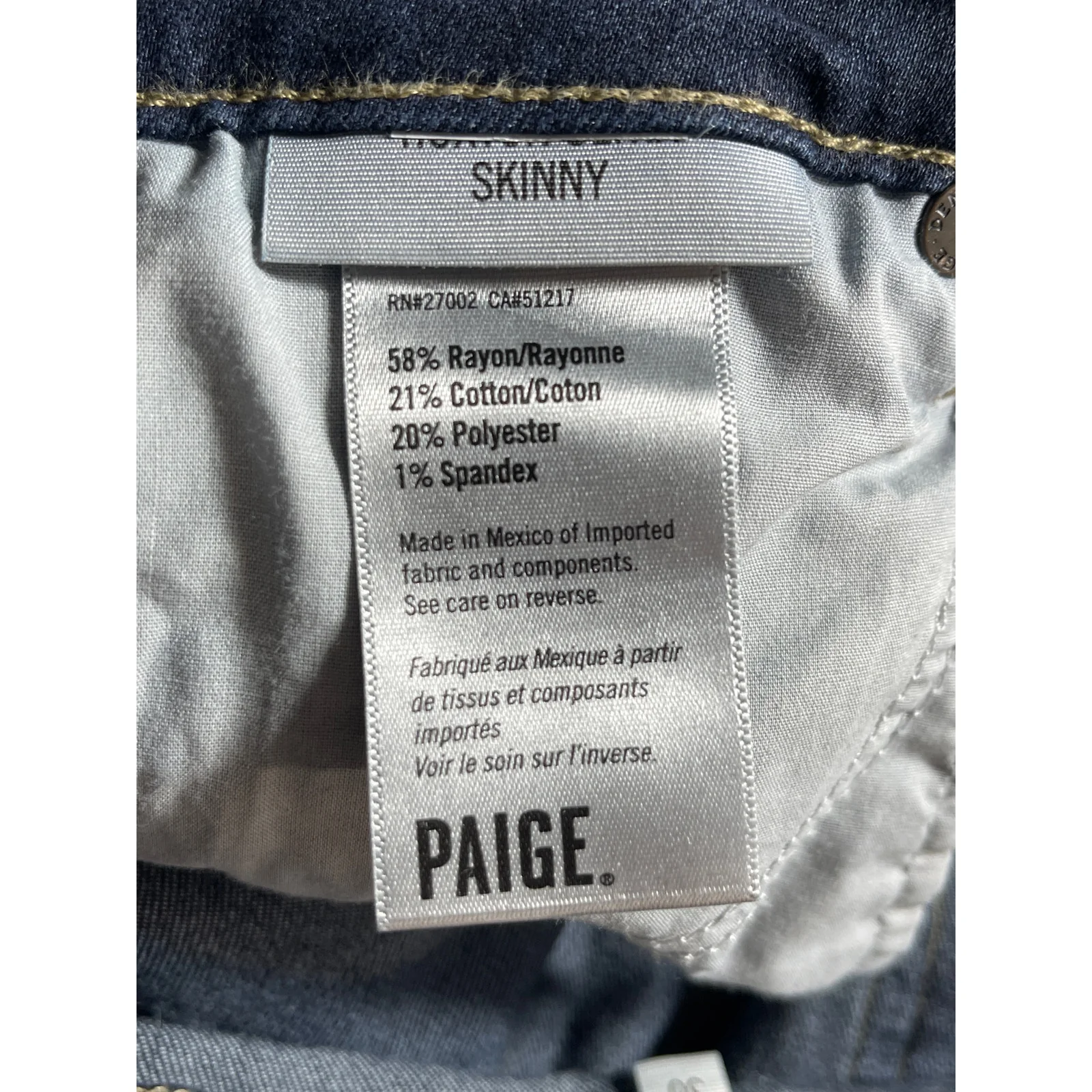 Paige Women's Blue Dark Wash High waisted Slim Fit Skinny Denim Jeans Pants 30 - Image 5