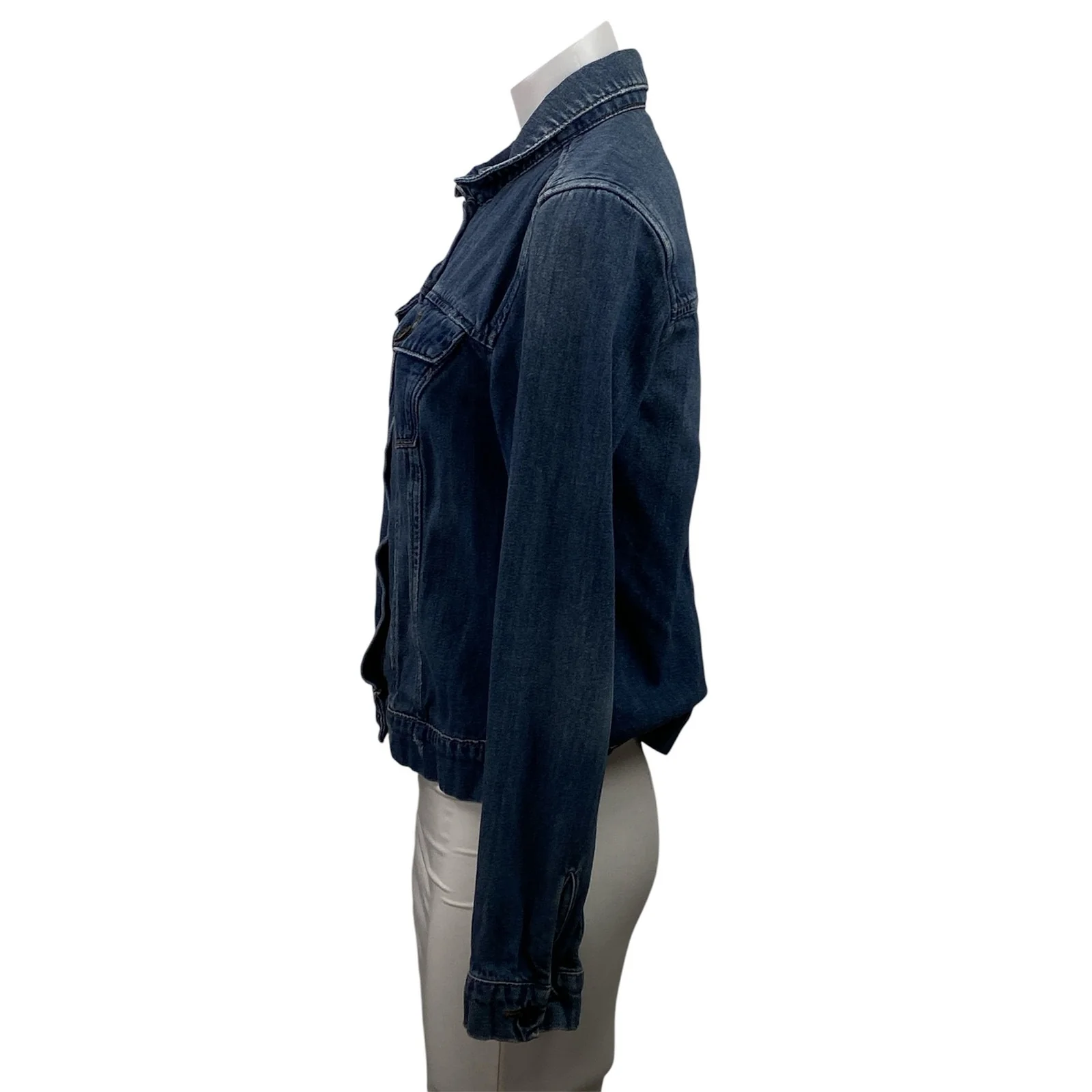 Paige Women's Blue Long Sleeve Button Down Denim Jean Jacket Trucker Size M - Image 2