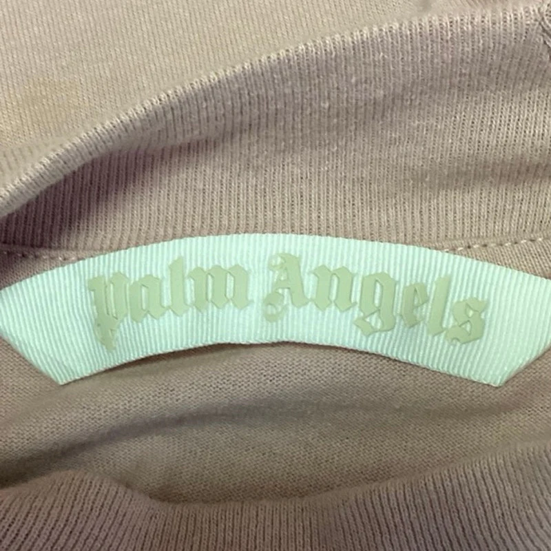 Palm Angels Women's Pink Mountains Panorama Mock Neck Boxy T Shirt Tee Top Sz XS - Image 4