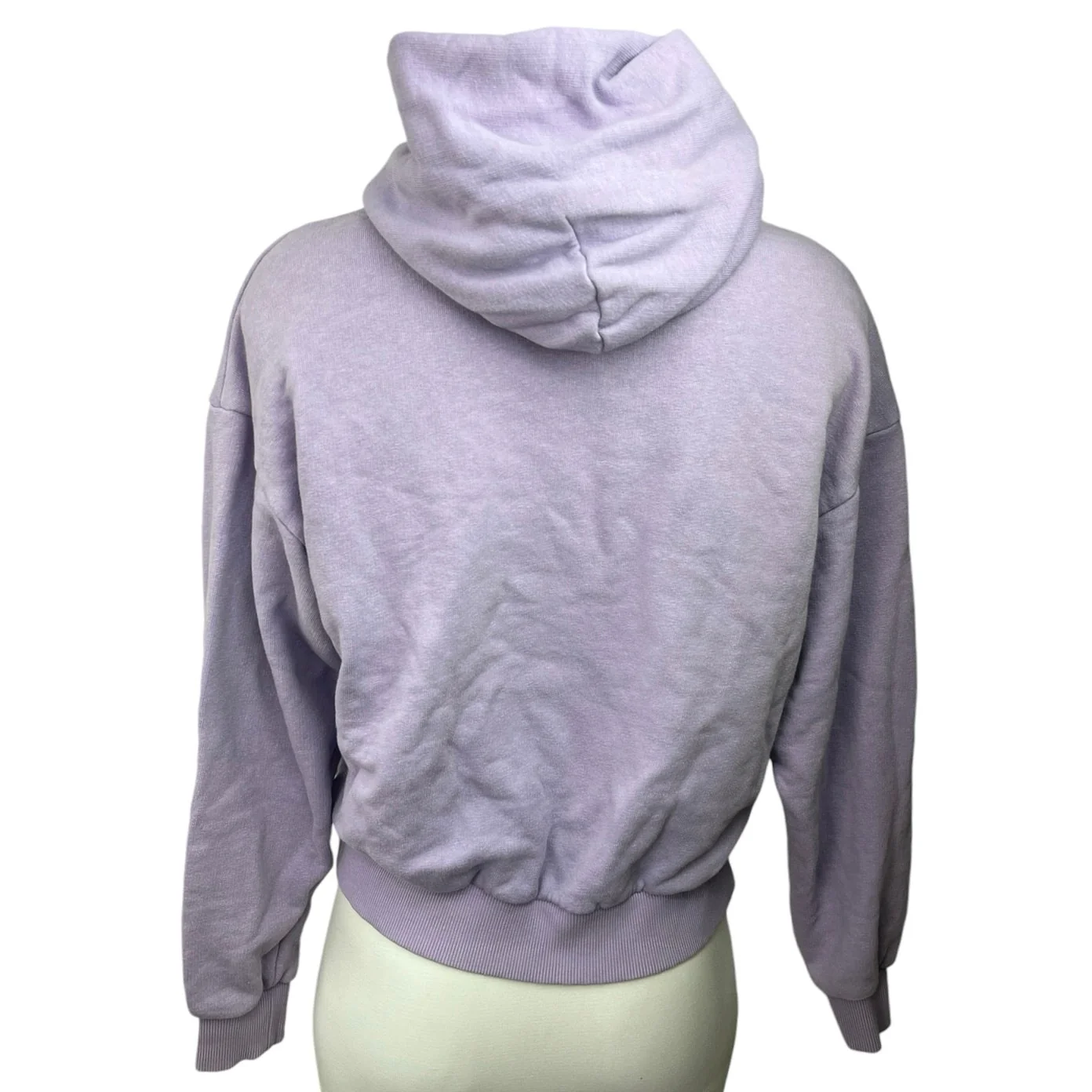 Pangaia Purple Organic Cotton Long Sleeve Crop Pullover Hoodie Sweatshirt Sz XXS - Image 2