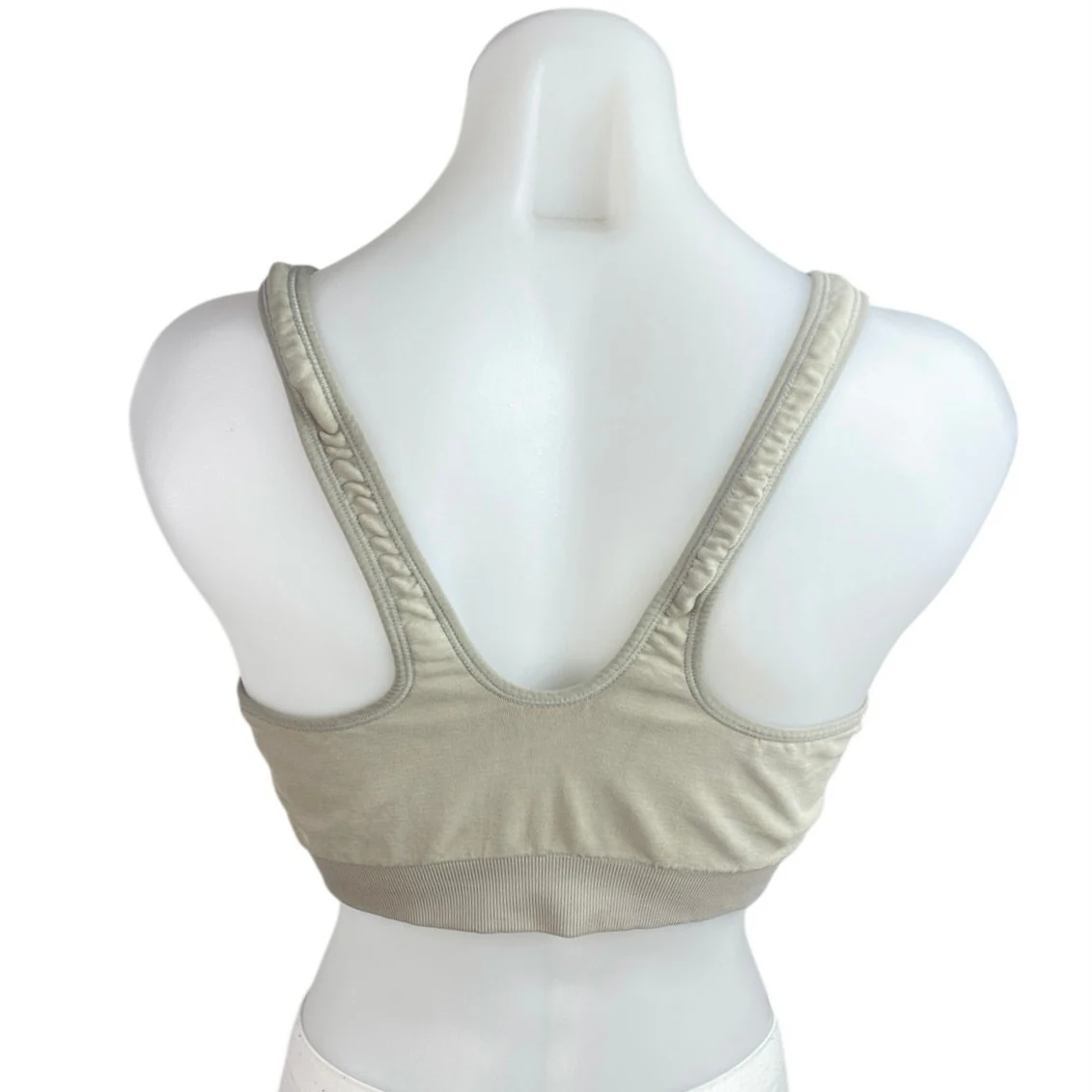 Pangaia Women's Cream Beige Sleeveless Yoga Athletic Sports Bra Crop Top Size XL - Image 2