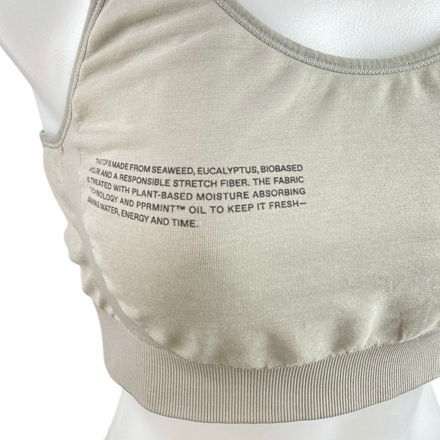 Pangaia Women's Cream Beige Sleeveless Yoga Athletic Sports Bra Crop Top Size XL - Image 3