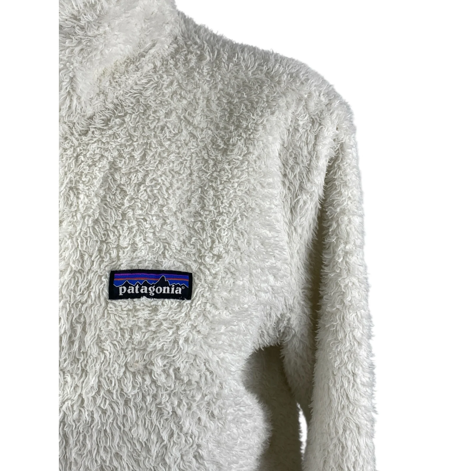 Patagonia Los Gatos Women's White Fleece 1/4 Zip Long Sleeve Sweater Top Sz XXS - Image 2