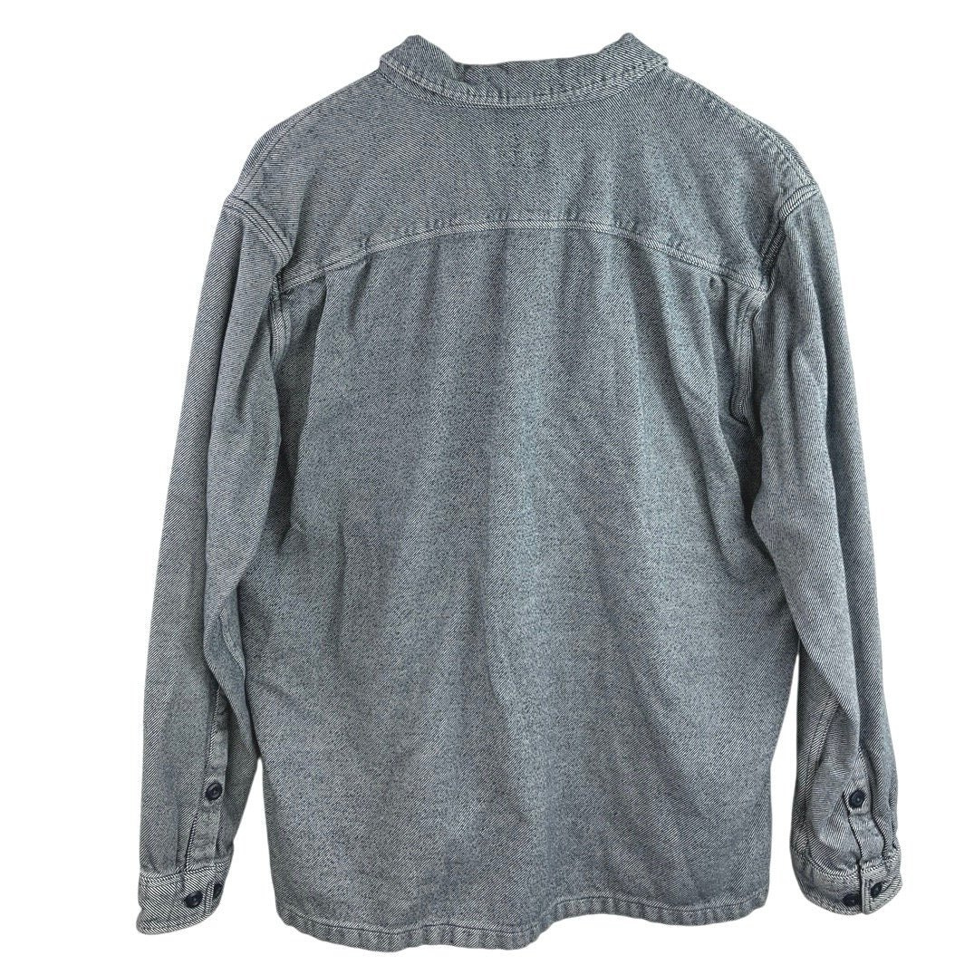 Patagonia Men's Gray Striped Pocket Long Sleeve Button Down Shirt Top Size L - Image 2