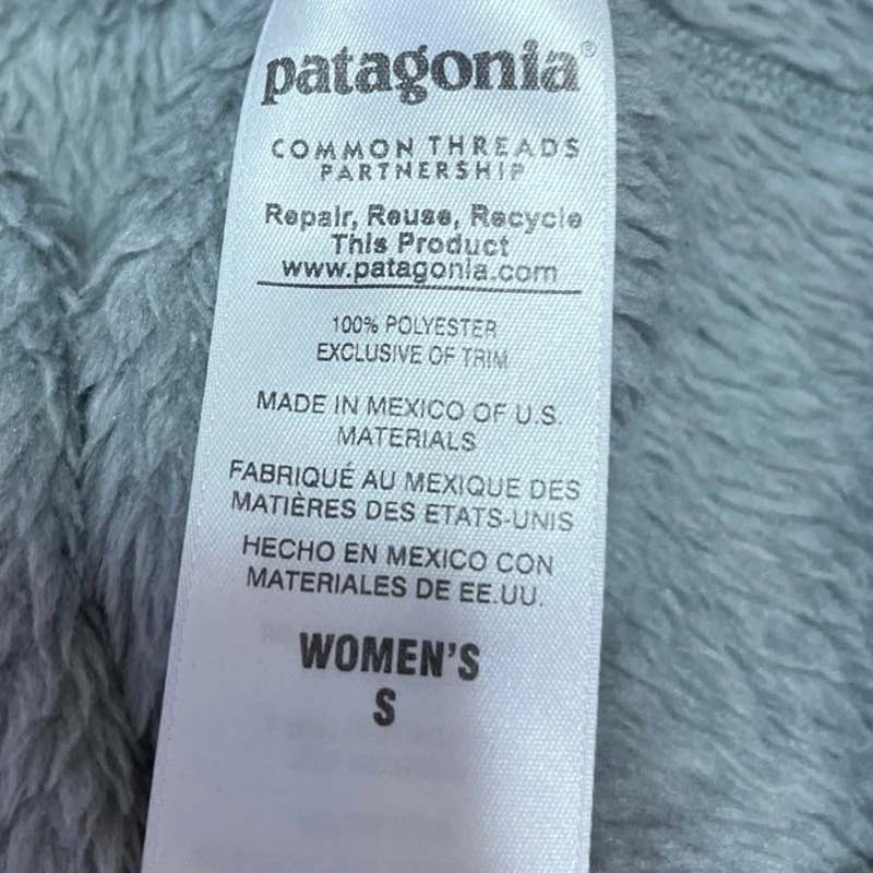 Patagonia Re-Tool Snap Gray Fleece High Neck Long Sleeve Pullover Sweater Top S - Image 5