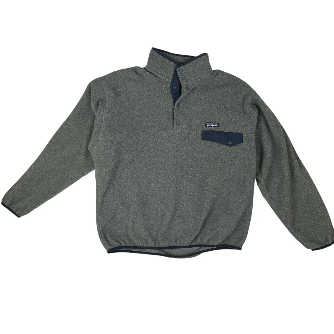 Patagonia Synchilla Men's Gray Snap-T Fleece Long Sleeve Pullover Jacket Size L