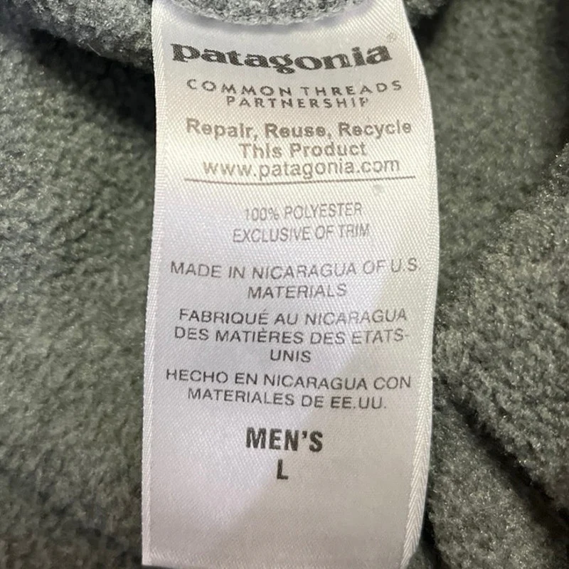 Patagonia Synchilla Men's Gray Snap-T Fleece Long Sleeve Pullover Jacket Size L - Image 6