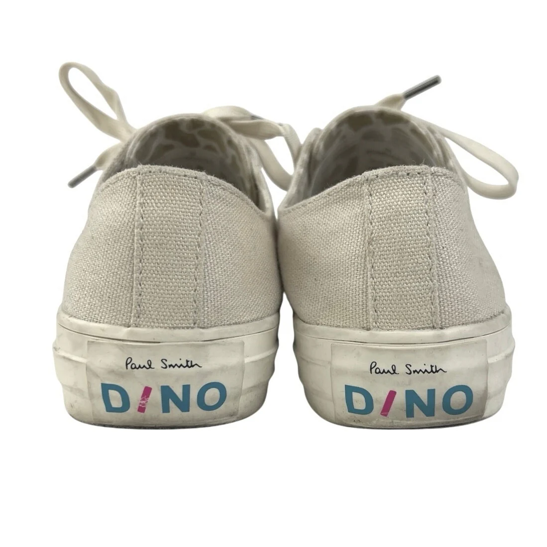 Paul Smith Dino Kids White Cream Canvas Low Top Lace Up Sneakers Shoes Size 6 - Image 3