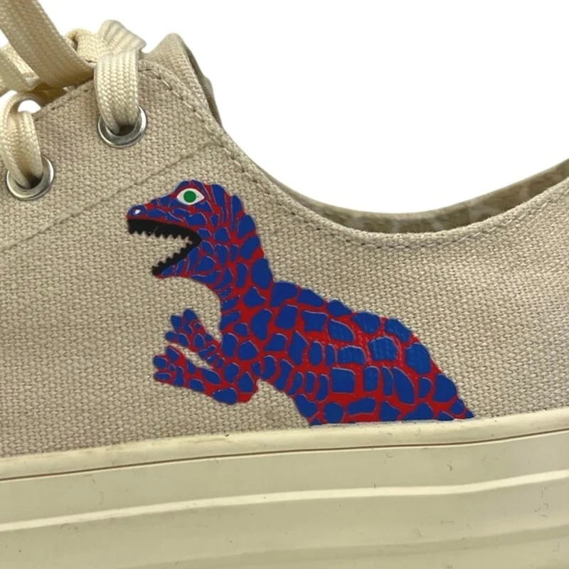 Paul Smith Dino Kids White Cream Canvas Low Top Lace Up Sneakers Shoes Size 6 - Image 5