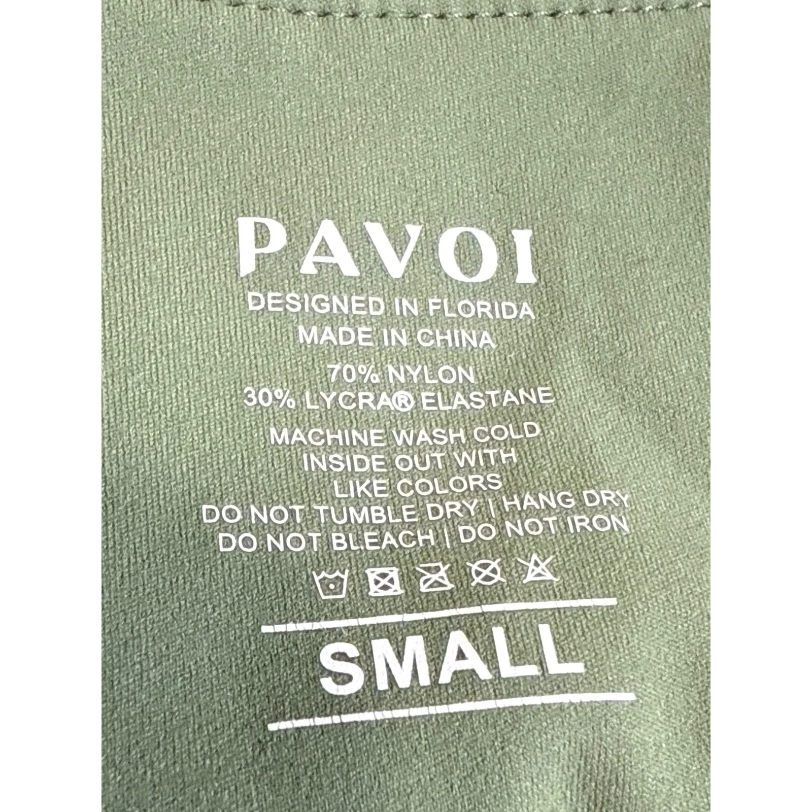 Pavoi Green Scoop Neck Yoga Gym Workout Athletic Sports Bra Crop Top Size S - Image 5