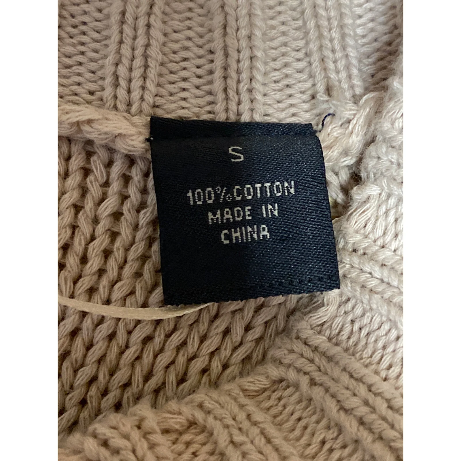 Payton Beige Black Striped Long Sleeve Button Dow Knit Cardigan Sweater Top Sz S - Image 4