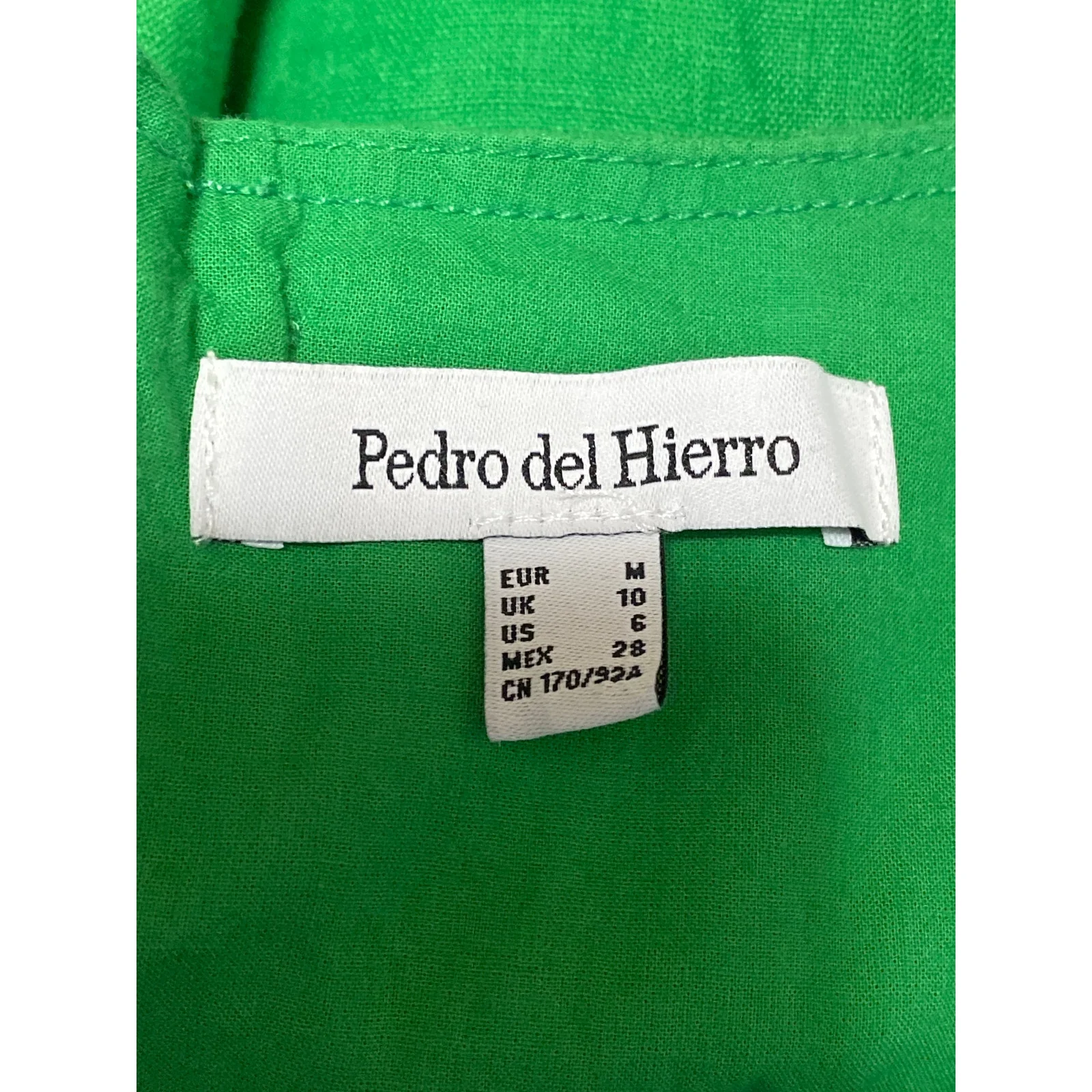 Pedro Del Hierro Women's Green Sleeveless V Neck Tank Mini Shift Dress Size 6 - Image 5