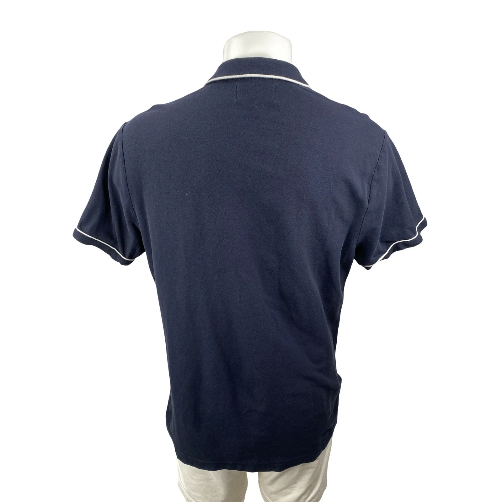 Penguin Men's Navy Blue Logo Golf Pocket Shorts Sleeve Polo Shirt Top Size XL - Image 4