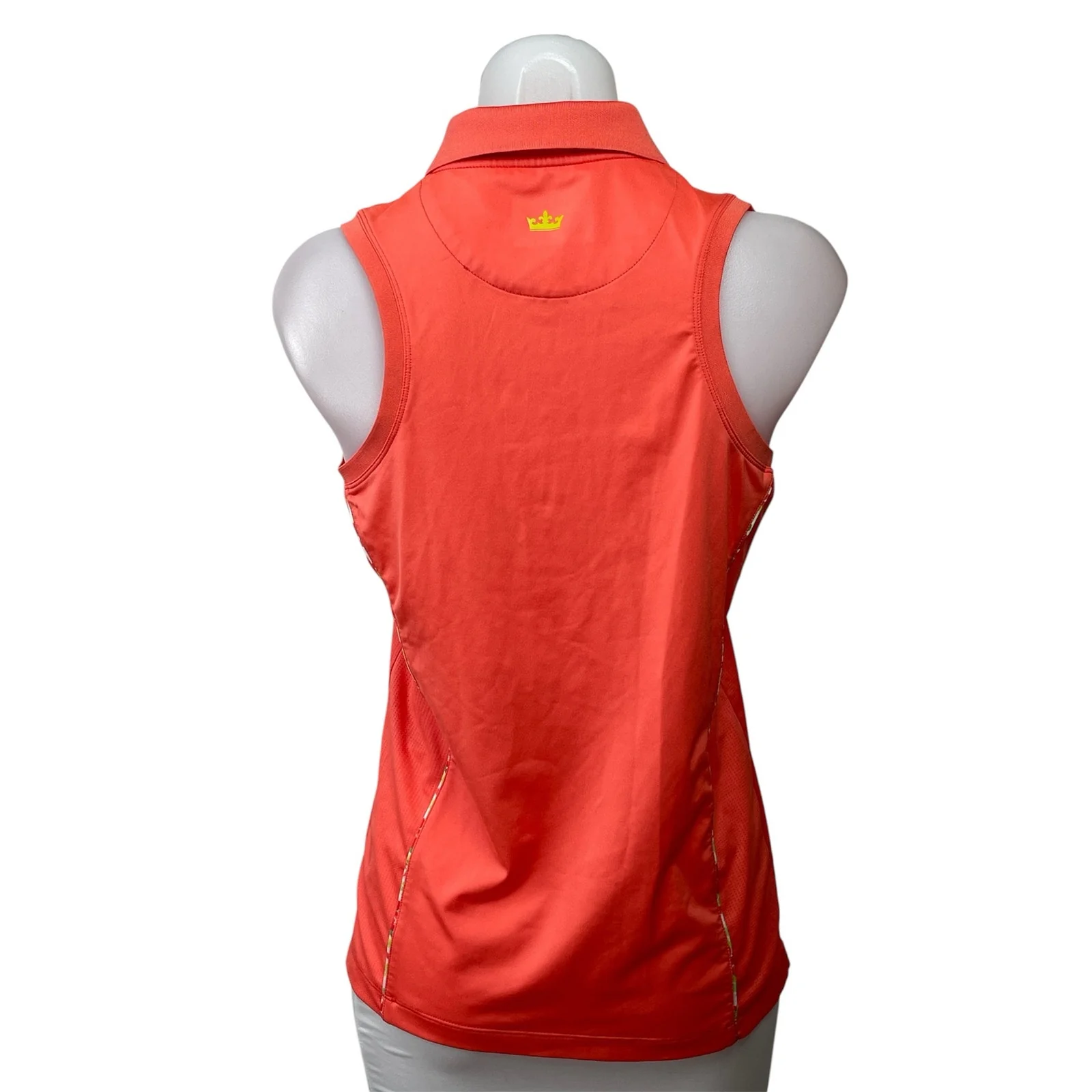 Peter Millar Women Coral Sleeveless 1/4 Zip Collared Tennis Athletic Tank Top M - Image 3