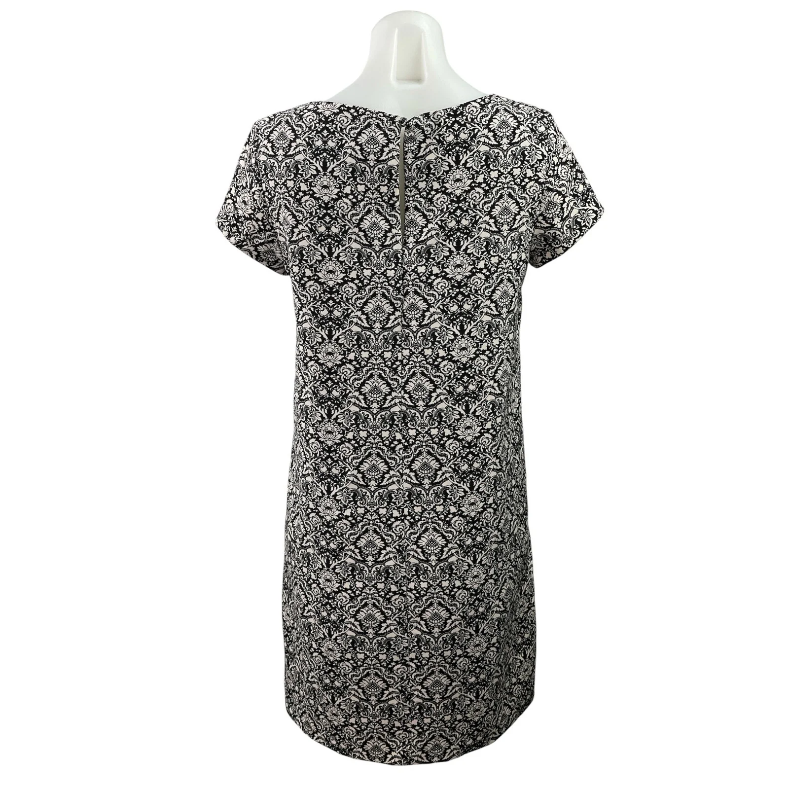 Philosophy Womens Black Damask Floral Print Short Sleeve Mini Shift Dress Size S - Image 3