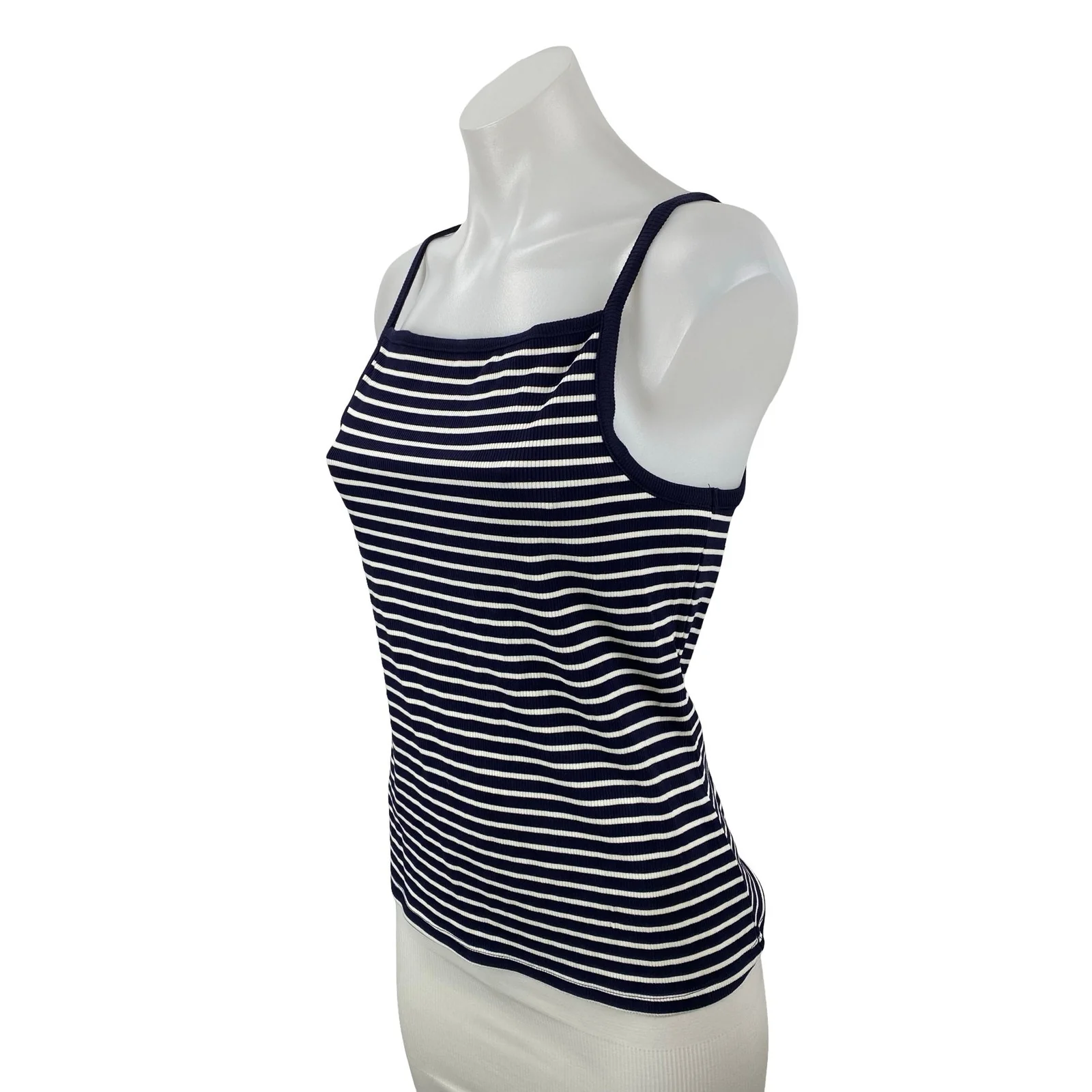 Philosophy Women's Blue White Stripe Square Neck Sleeveless Camisole Tank Top M - Image 2