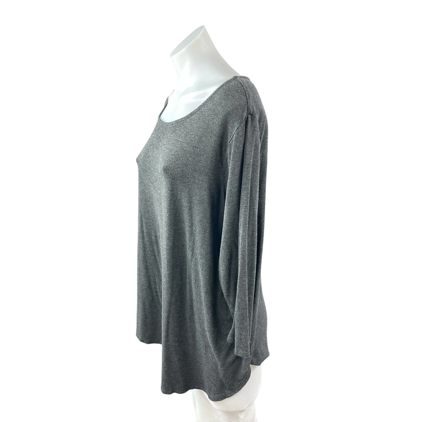 Philosophy Women's Gray Long Sleeve Scoop Neck Tunic T Shirt Tee Top Size 1X - Image 3