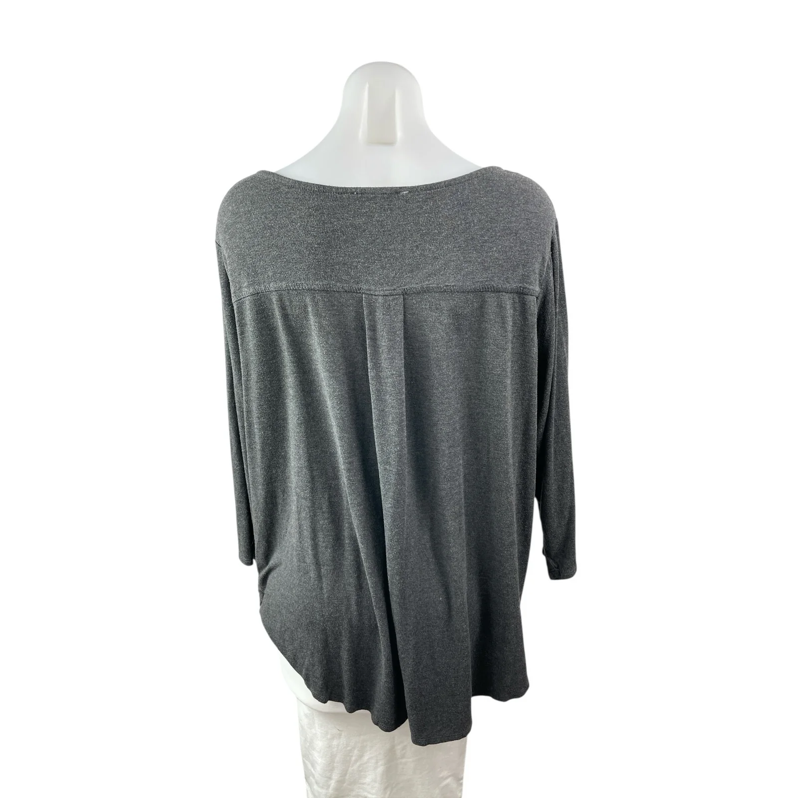 Philosophy Women's Gray Long Sleeve Scoop Neck Tunic T Shirt Tee Top Size 1X - Image 4