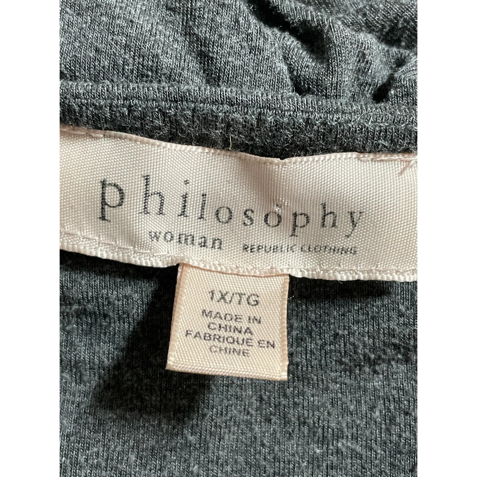 Philosophy Women's Gray Long Sleeve Scoop Neck Tunic T Shirt Tee Top Size 1X - Image 5
