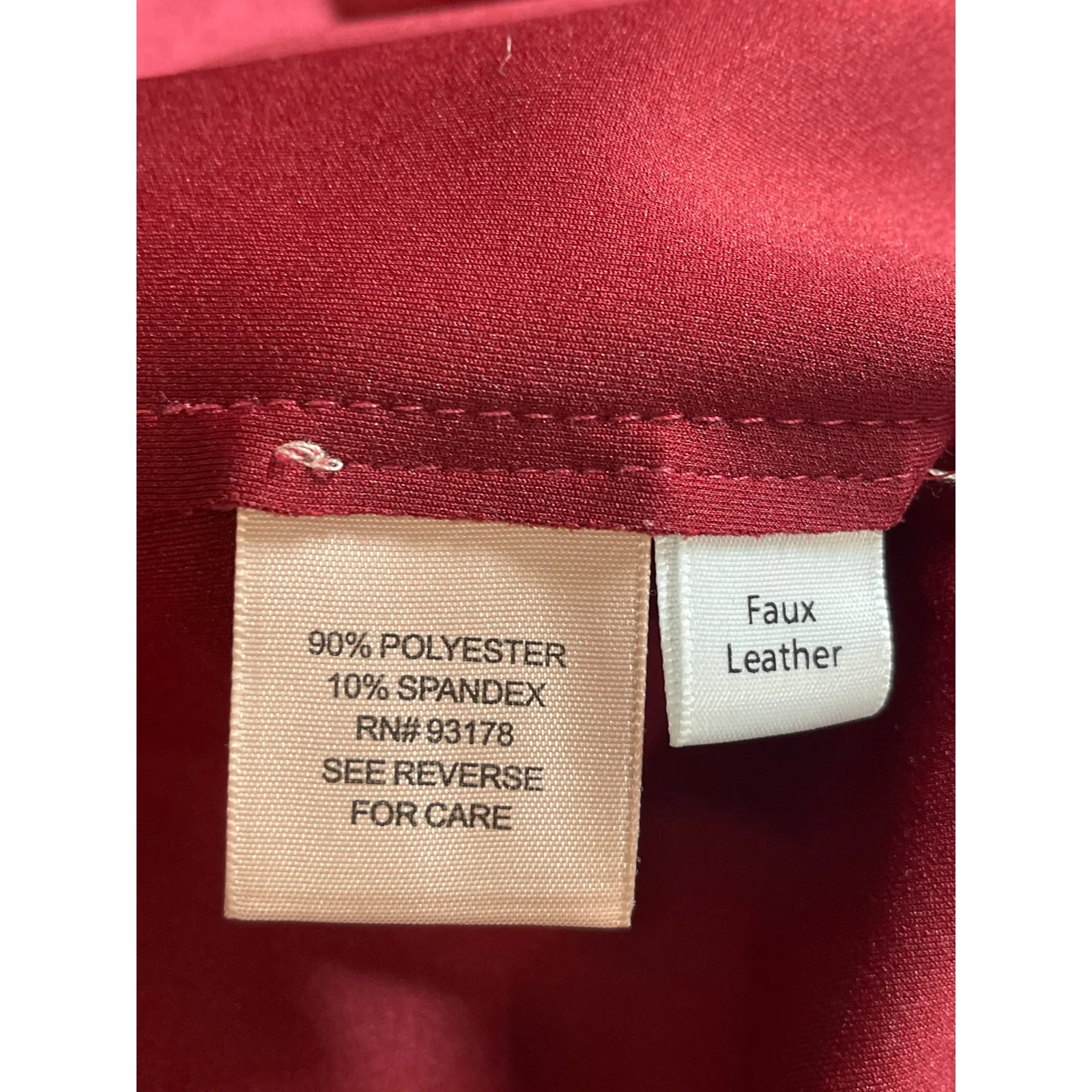 Philosophy Women's Red Faux Leather Suede Vegan Button Up Overcoat Jacket Size M - Image 4