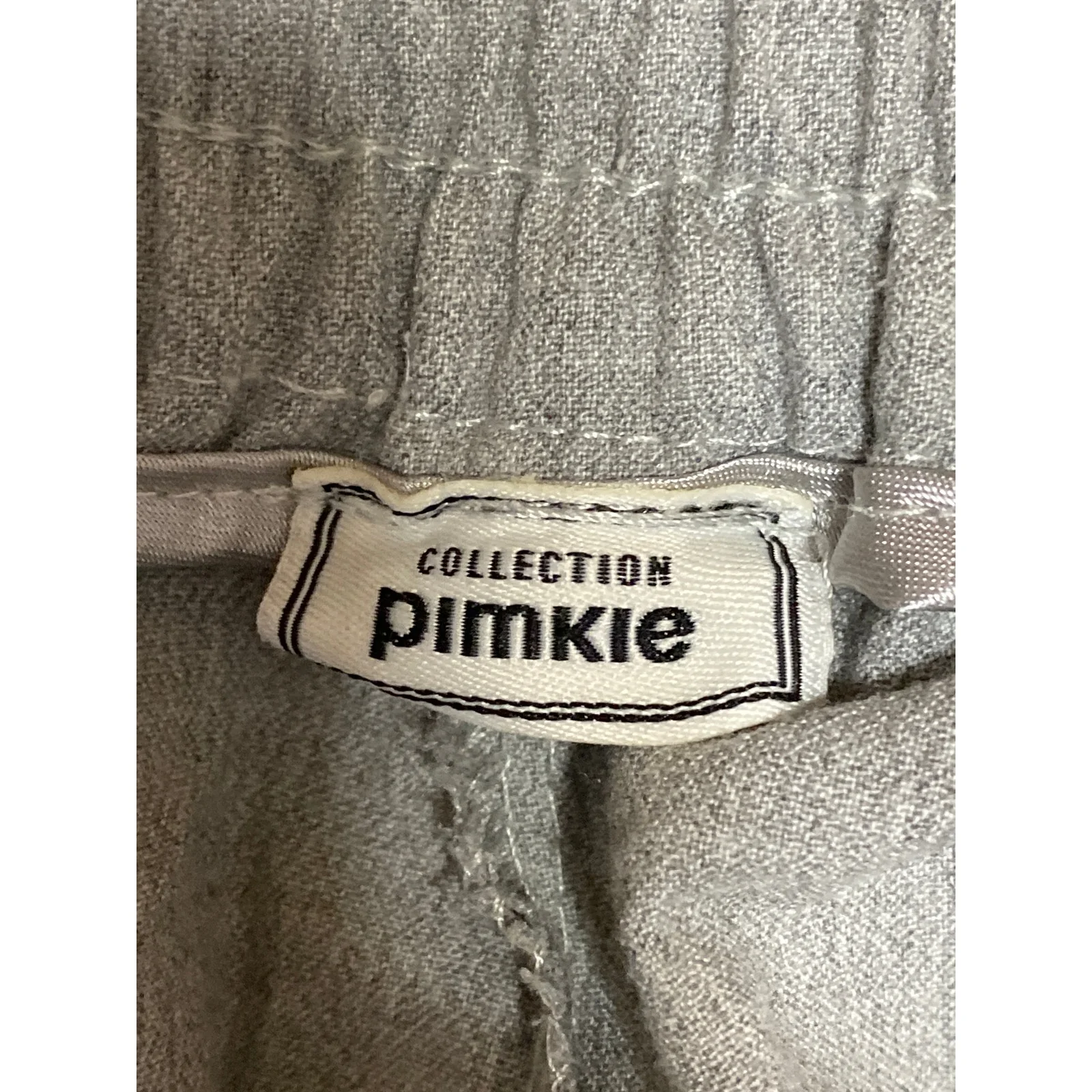 Pimkie Gray Wool Pleated High Rise Straight Wide Leg Trousers Dress Pants Size L - Image 5