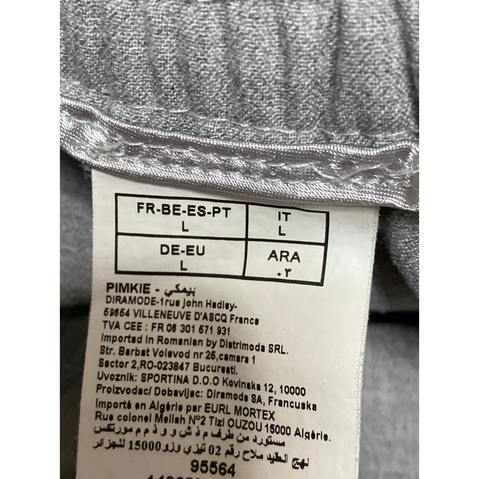Pimkie Gray Wool Pleated High Rise Straight Wide Leg Trousers Dress Pants Size L - Image 6
