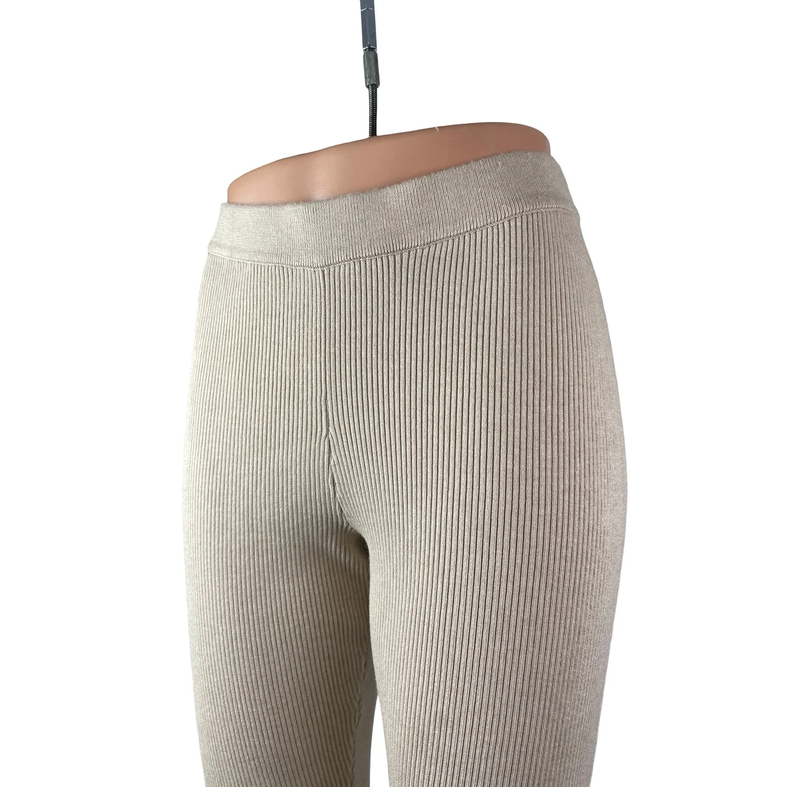 Pink Rose Women's Beige Skinny Flared Yoga Athletic Activewear Trousers Pants S - Image 2