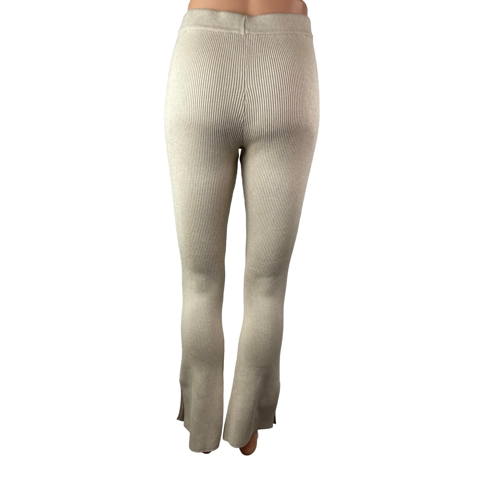 Pink Rose Women's Beige Skinny Flared Yoga Athletic Activewear Trousers Pants S - Image 4