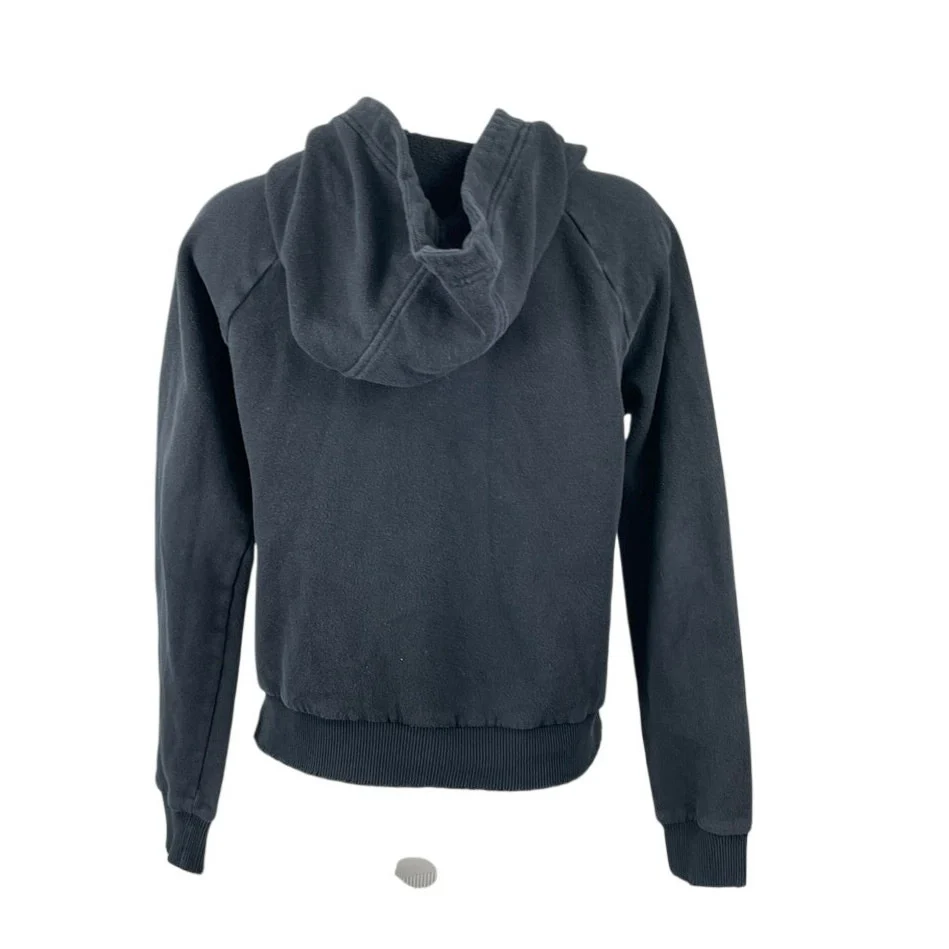 Pink Victoria's Secret Women's Black Zip Up Hoodie Hooded Sweatshirt Top Size S - Image 4