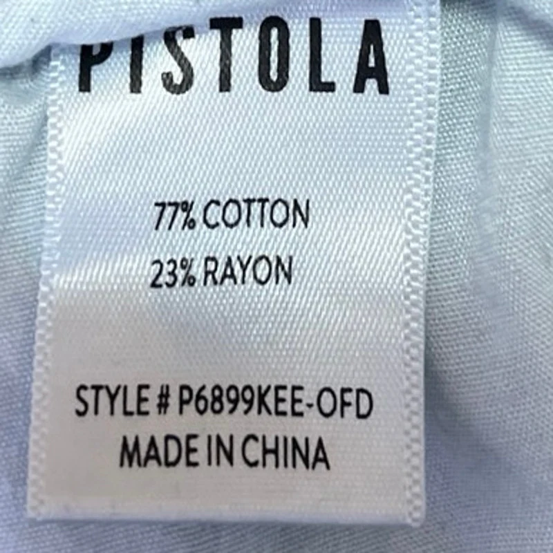 Pistola Blue Denim Straight High Rise Medium Wash Paperbag Crop Pants Jeans Sz S - Image 5