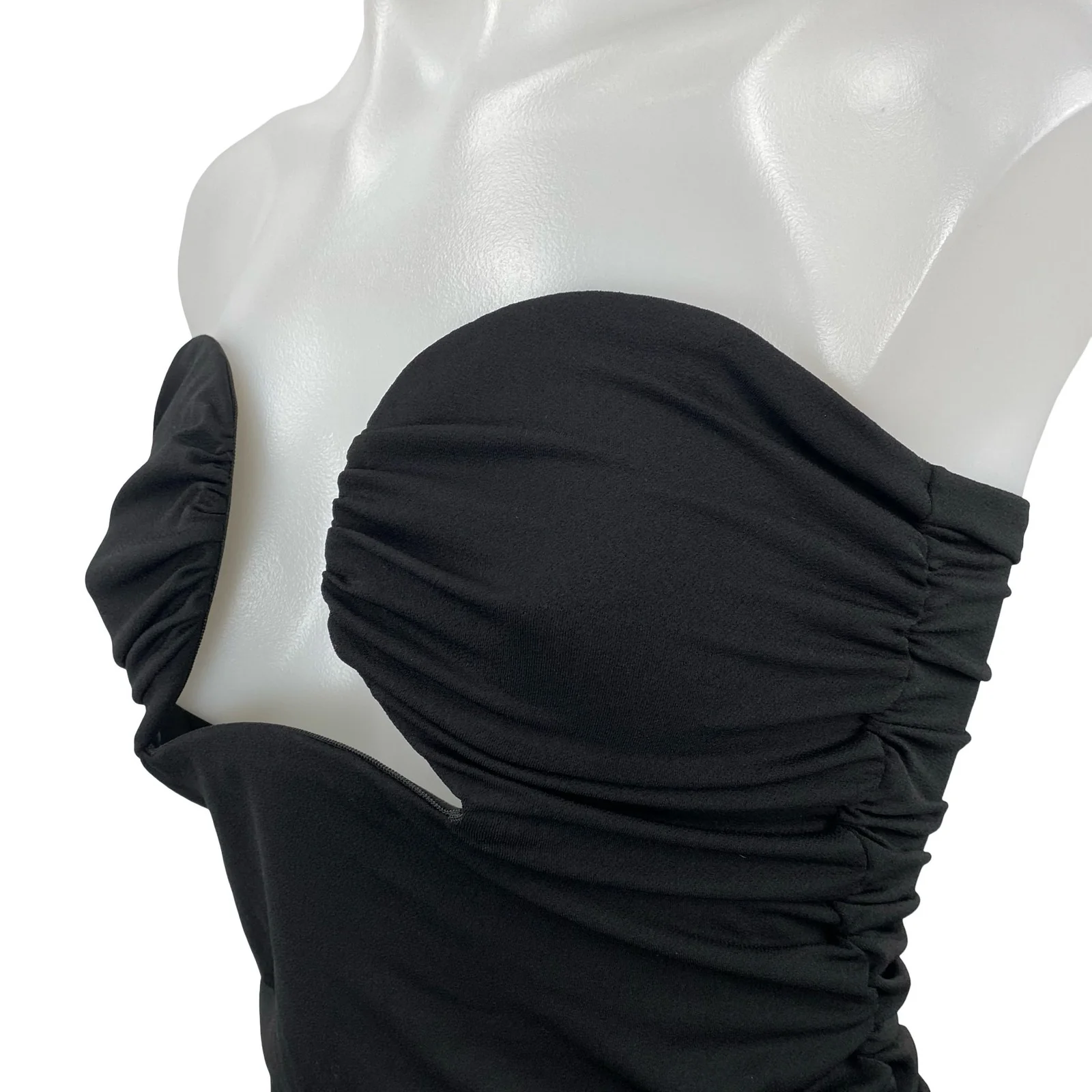 Pixie Market Dominique Black Wire Bustier Strapless Ruched Blouse Top Size S - Image 3