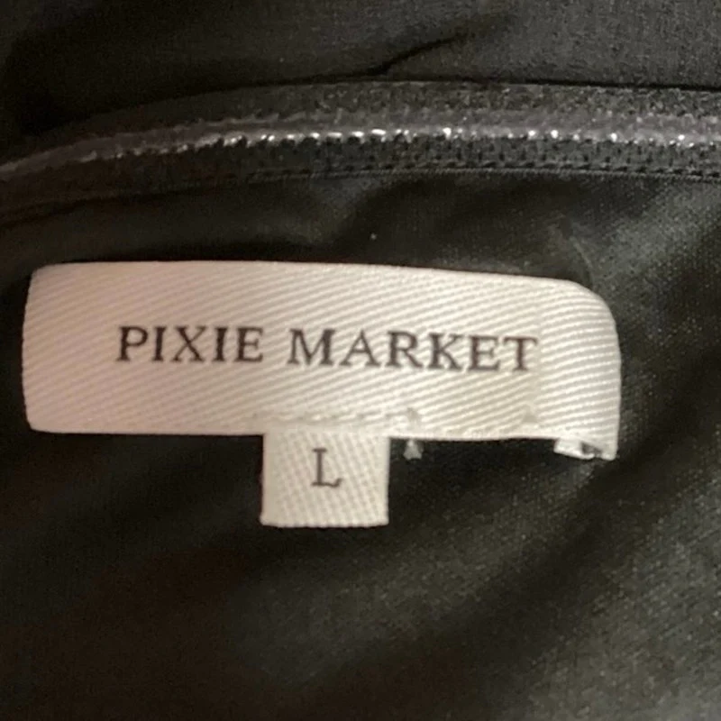 Pixie Market Women's Solid Ruched Black Strapless Flared Long Maxi Dress Size L - Image 4