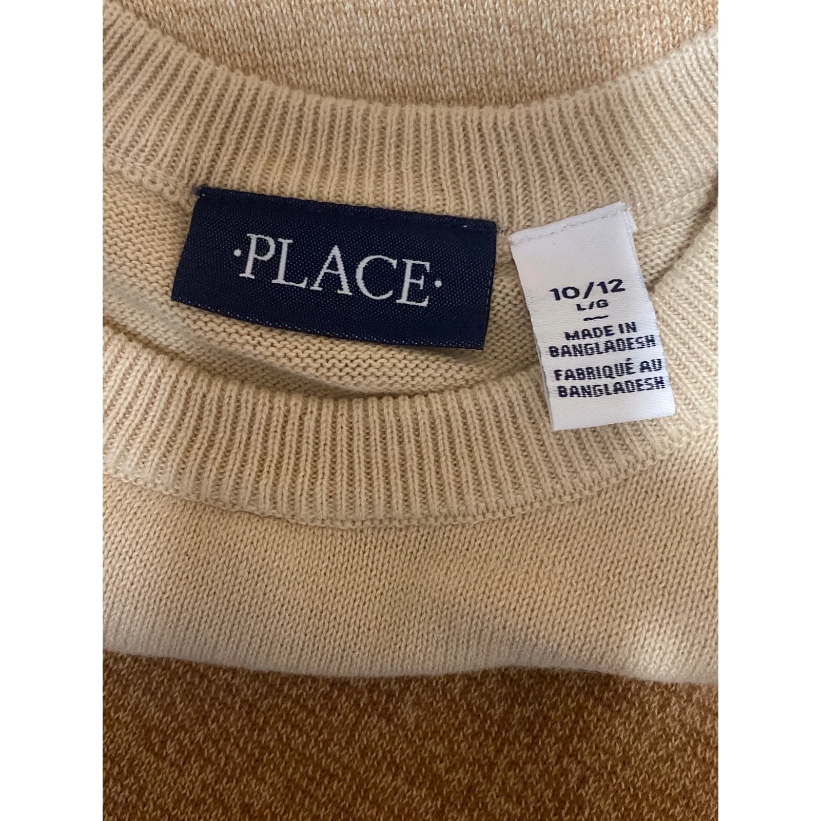 Place Women's Tan Brown Colorblock Stripe Ombre Long Sleeve Sweater Top 10/12 - Image 5