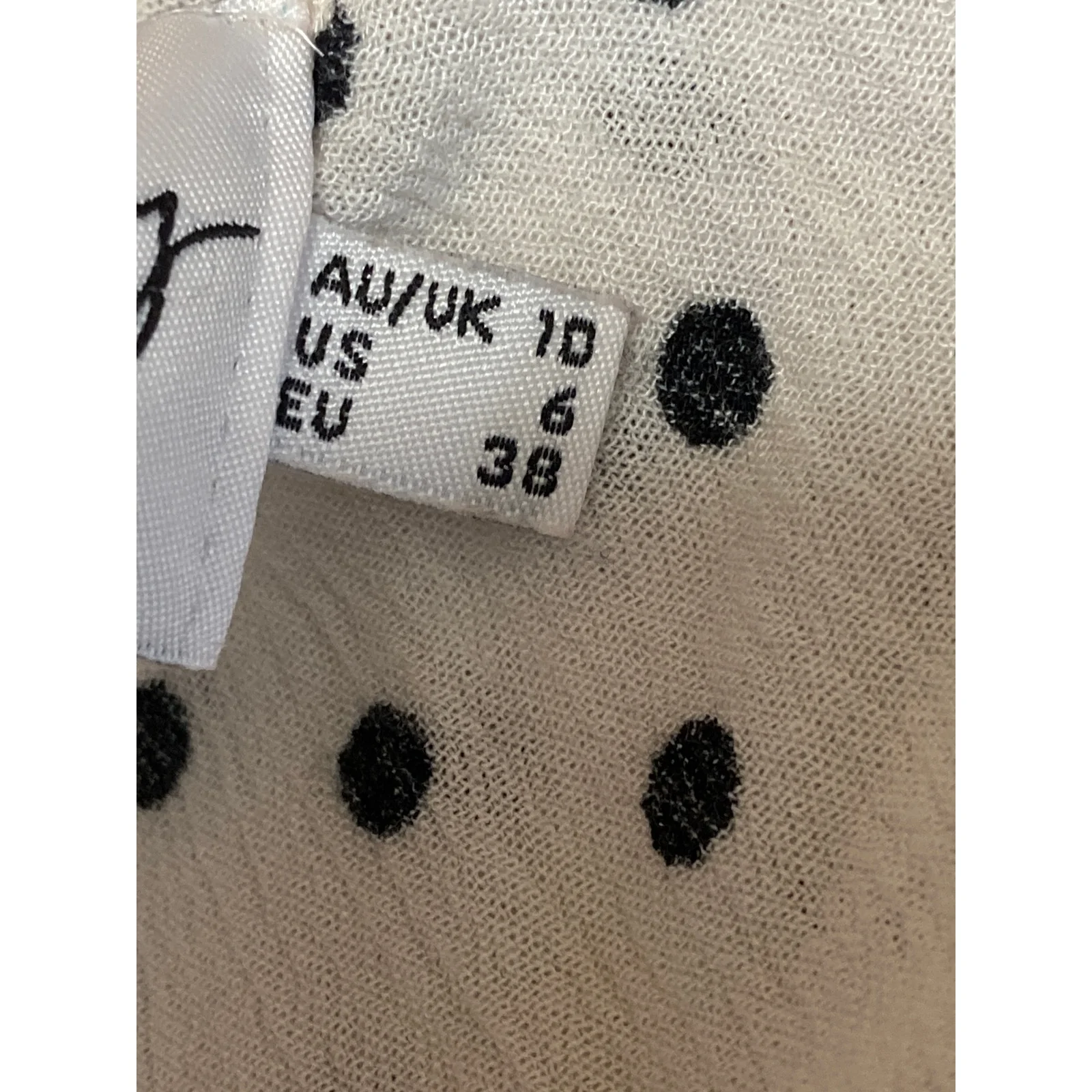 Polly Women's White Black Polka Dots Short Sleeve Cardigan Tie Crop Top Size 6 - Image 3