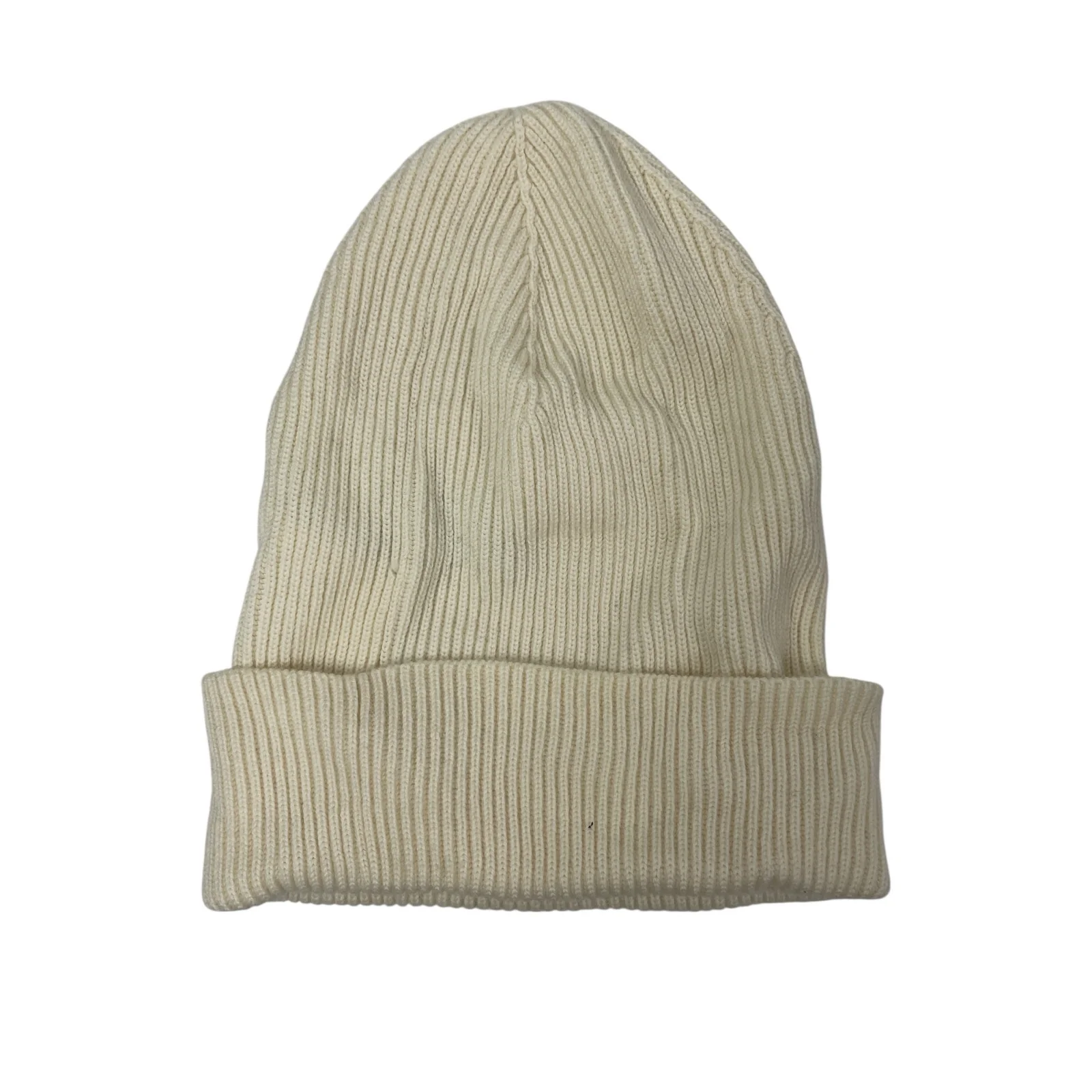 Polo Ralph Lauren 100% Wool Beige Embroidered Logo Ribbed Bonnet Beanie Hat OS - Image 2