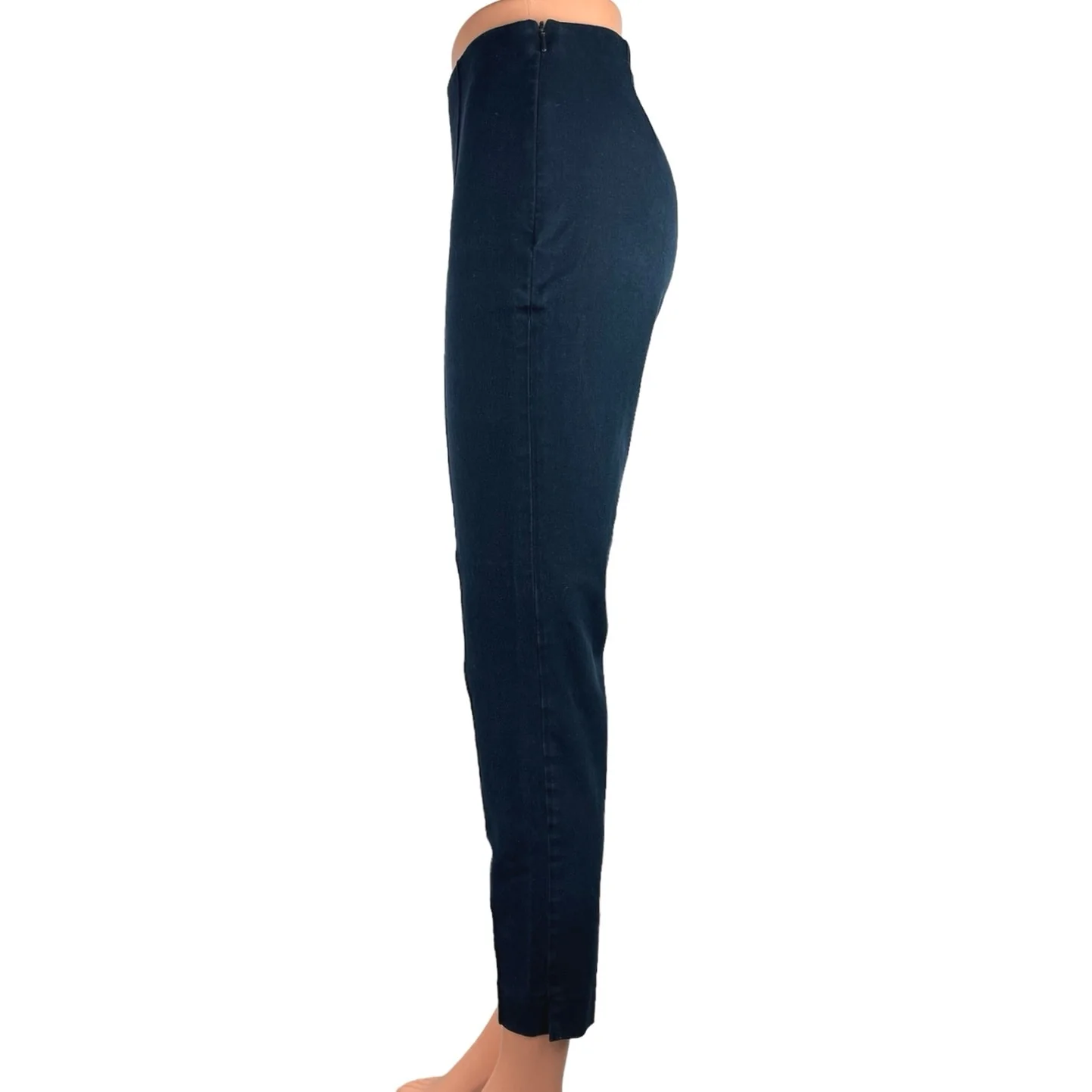 POLO Ralph Lauren Blue High Rise Pullon Front Seam Side Zip Tapered Ponte Pant 2 - Image 2