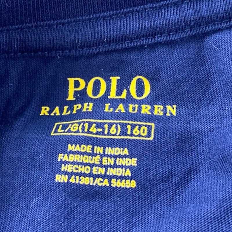 Polo Ralph Lauren Boys Blue Crewneck Short Sleeve Graphic Tee T shirt Top Size L - Image 4