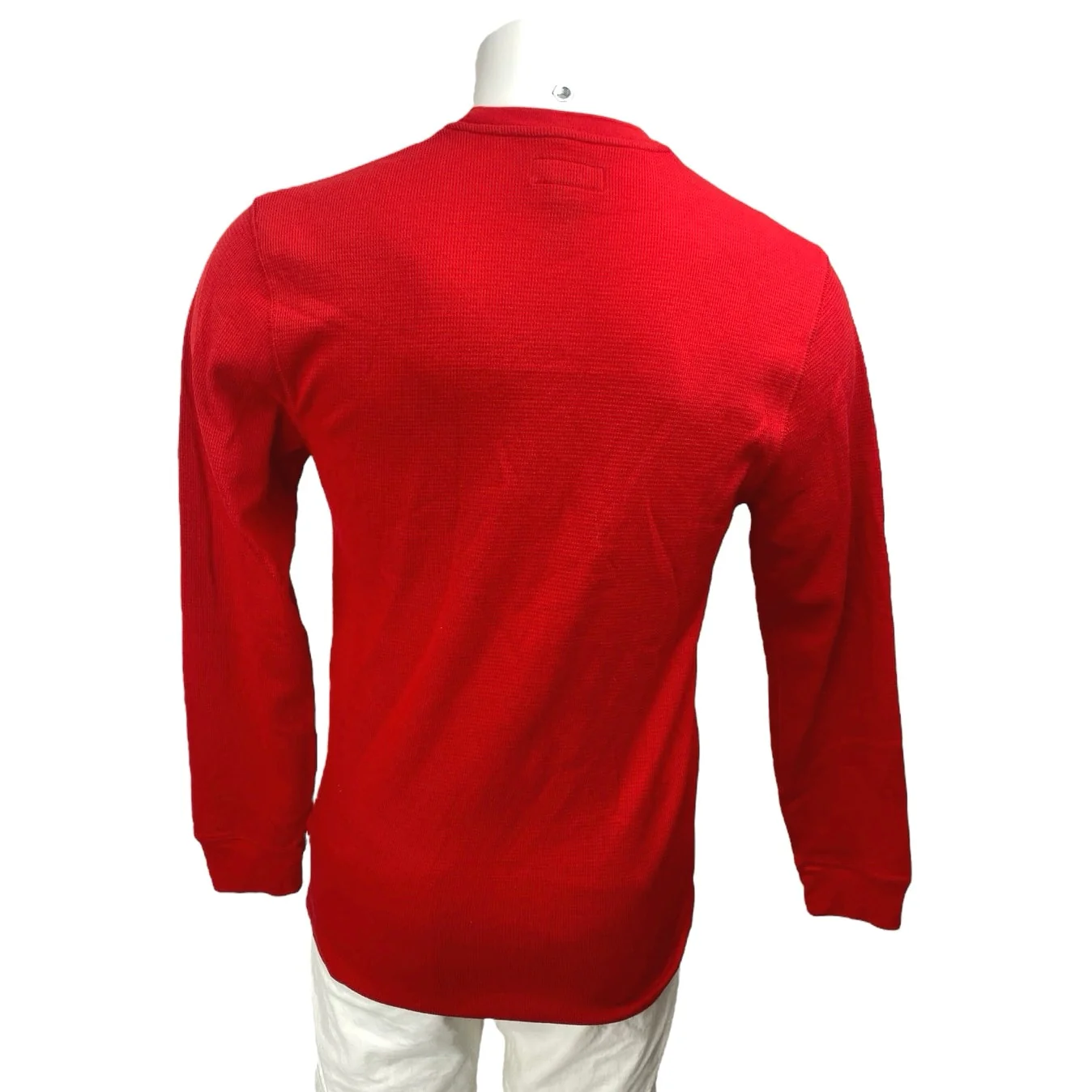 Polo Ralph Lauren Sleepwear Men's Red Embroidered Bear Knit Long Sleeve Top Sz M - Image 2