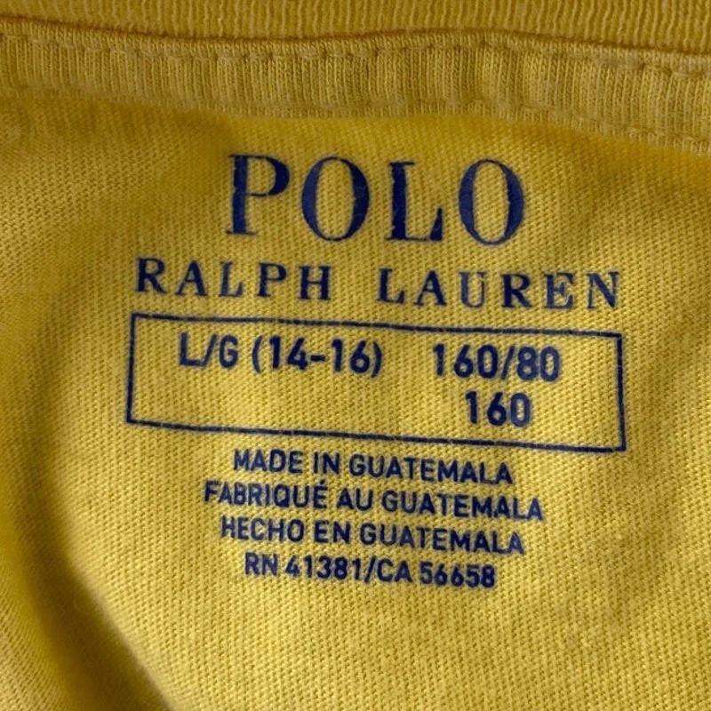 POLO Ralph Lauren Yellow Crewneck Short Sleeve Graphic Tee T-shirt Top L 14-16 - Image 4
