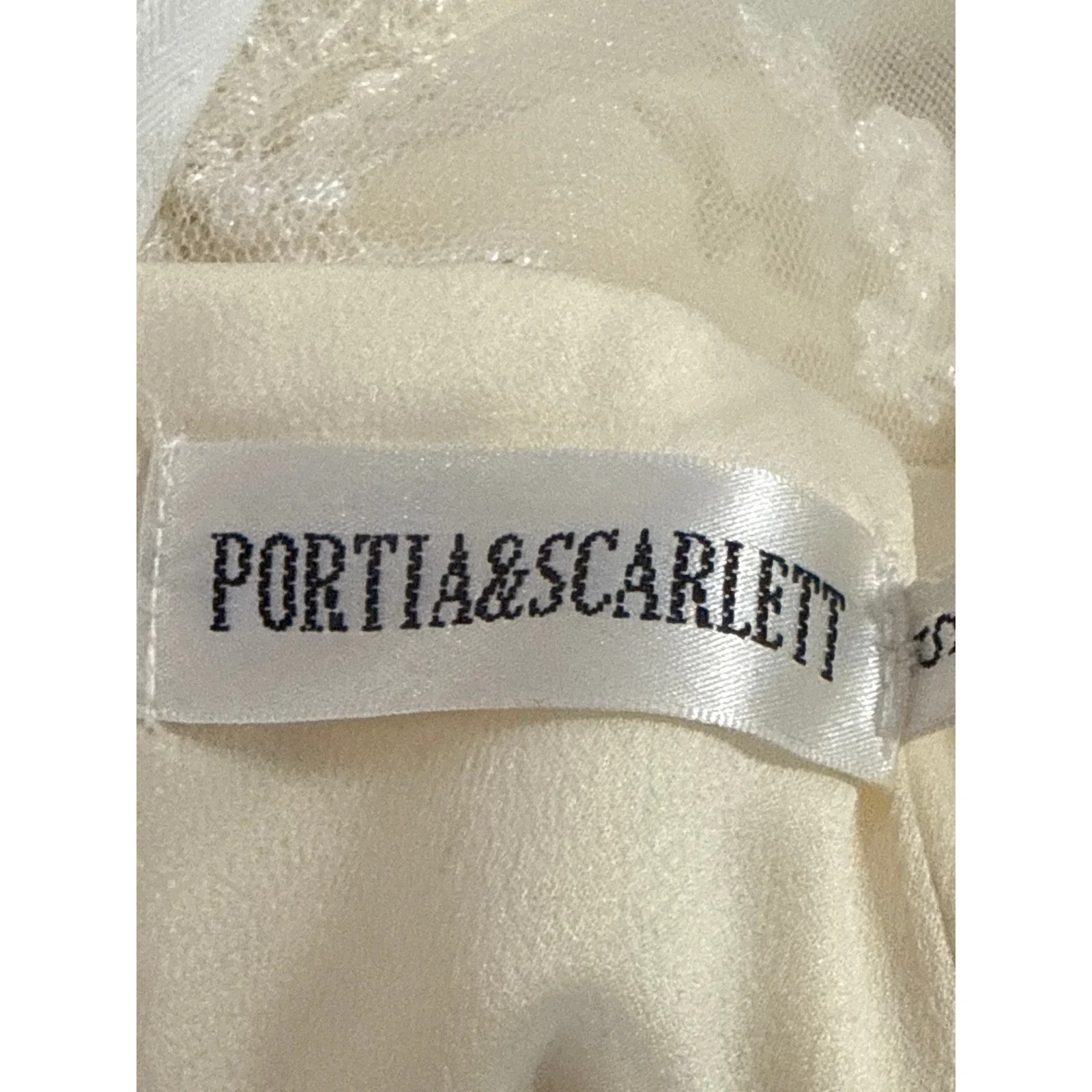 Portia & Scarlett Cream Beaded Embroidery Maxi Trumpet Mermaid Gown Dress Size S - Image 8